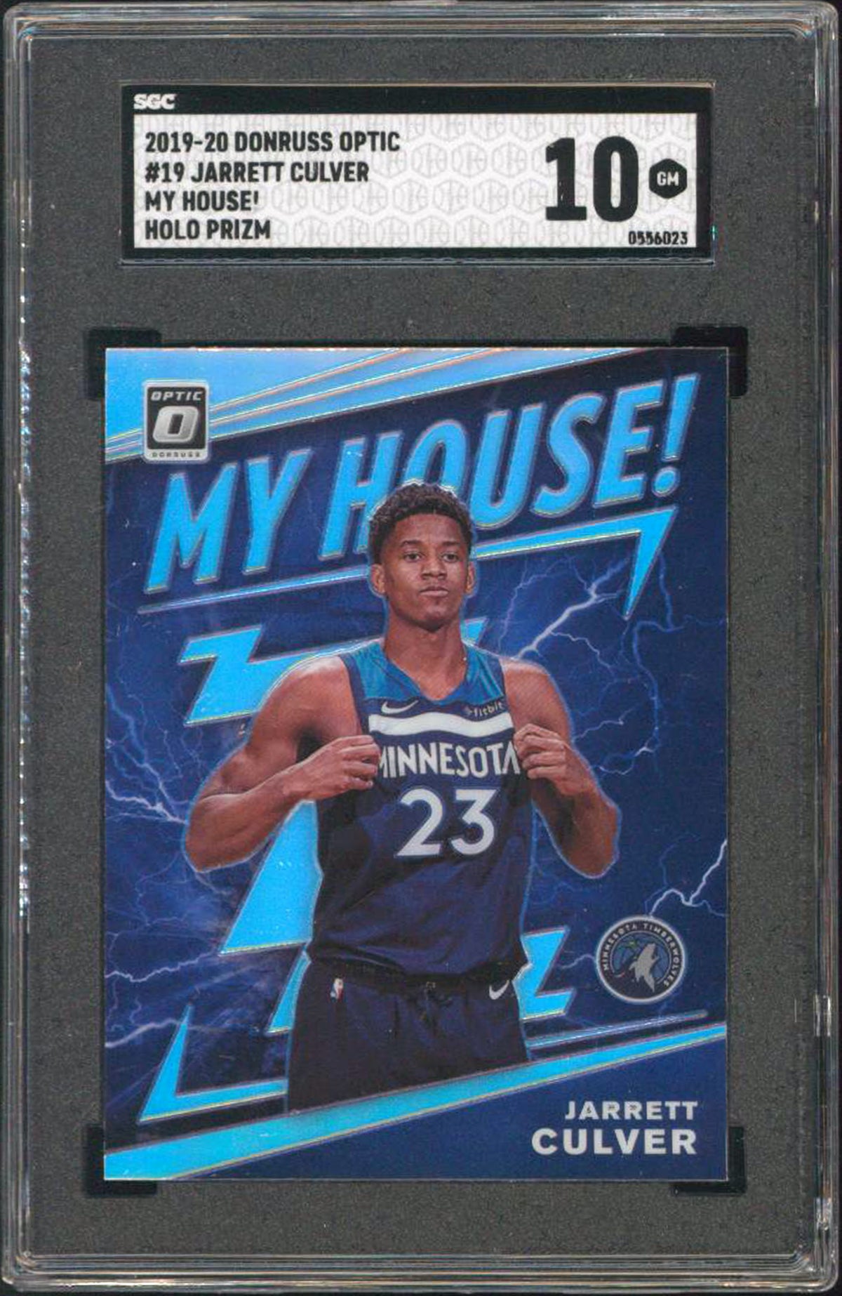 Jarrett Culver 2019 Donruss Optic #19 My House! Holo Prizm Card Graded GM 10 SGC