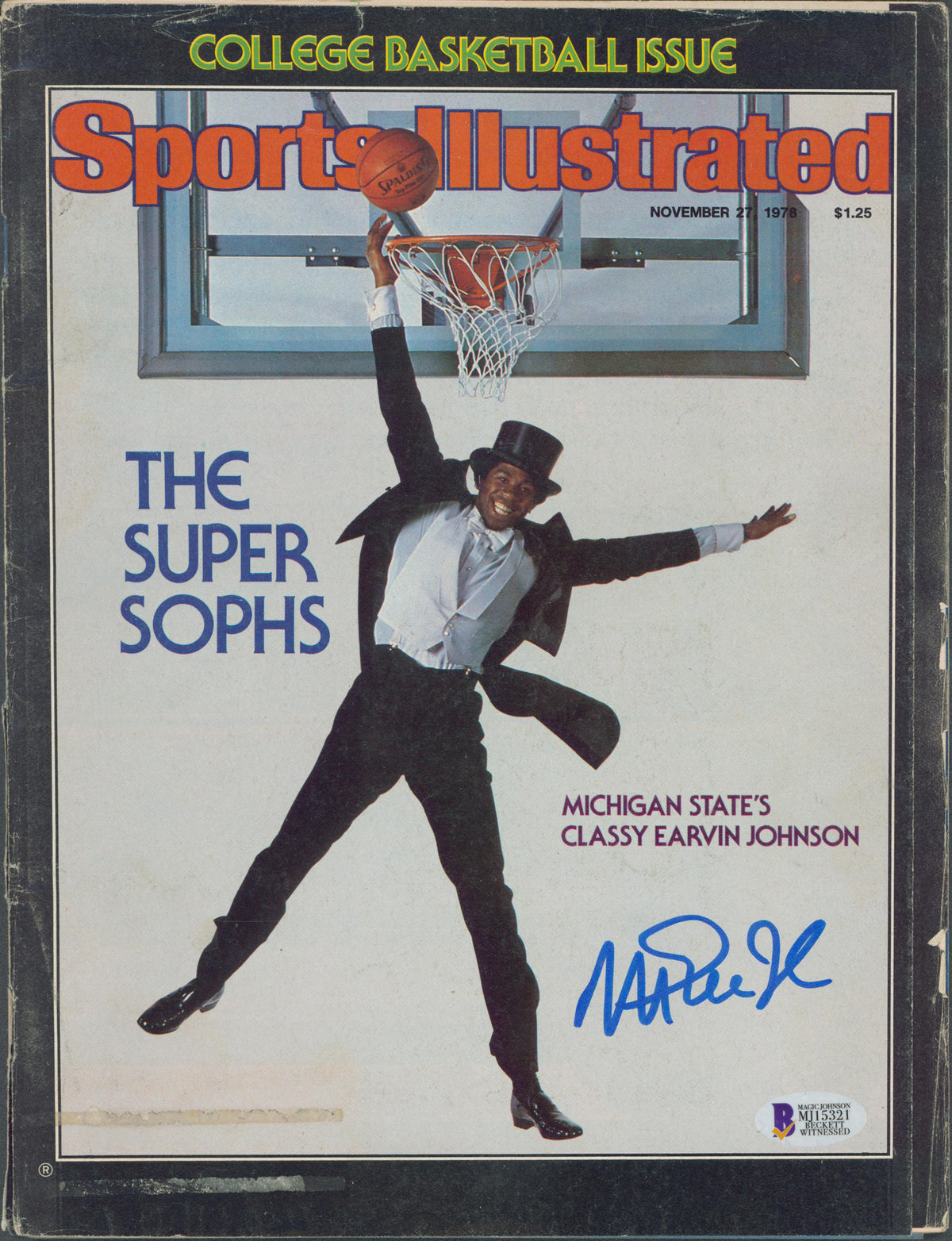 Lakers Magic Johnson Signed Nov. 1978 Sports Illustrated Magazine BAS #MJ15321