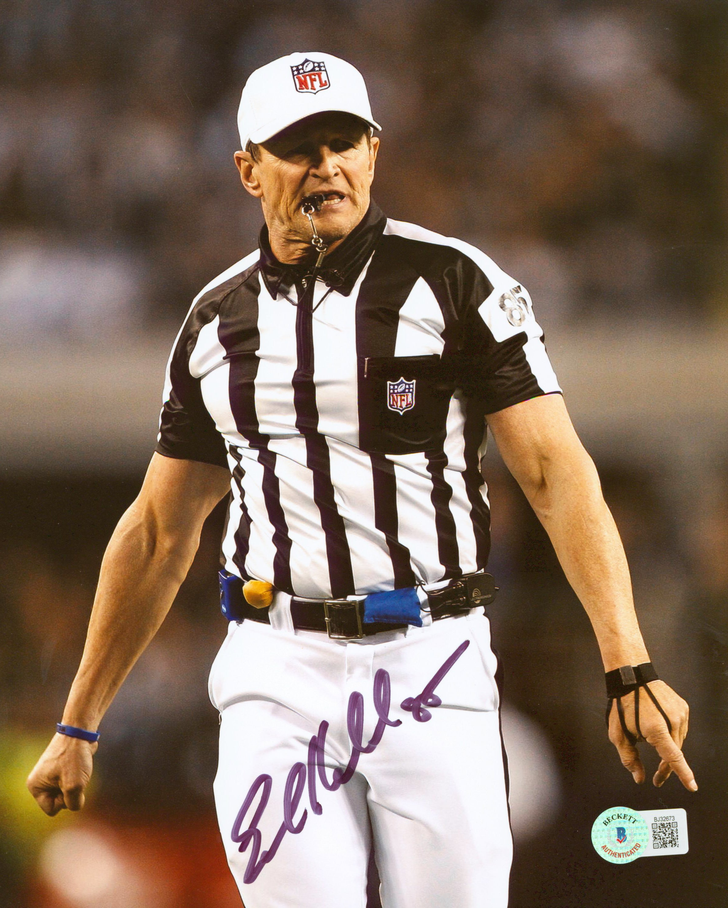 Ed Hochuli Authentic Signed 8x10 Photo Autographed BAS #BJ32673