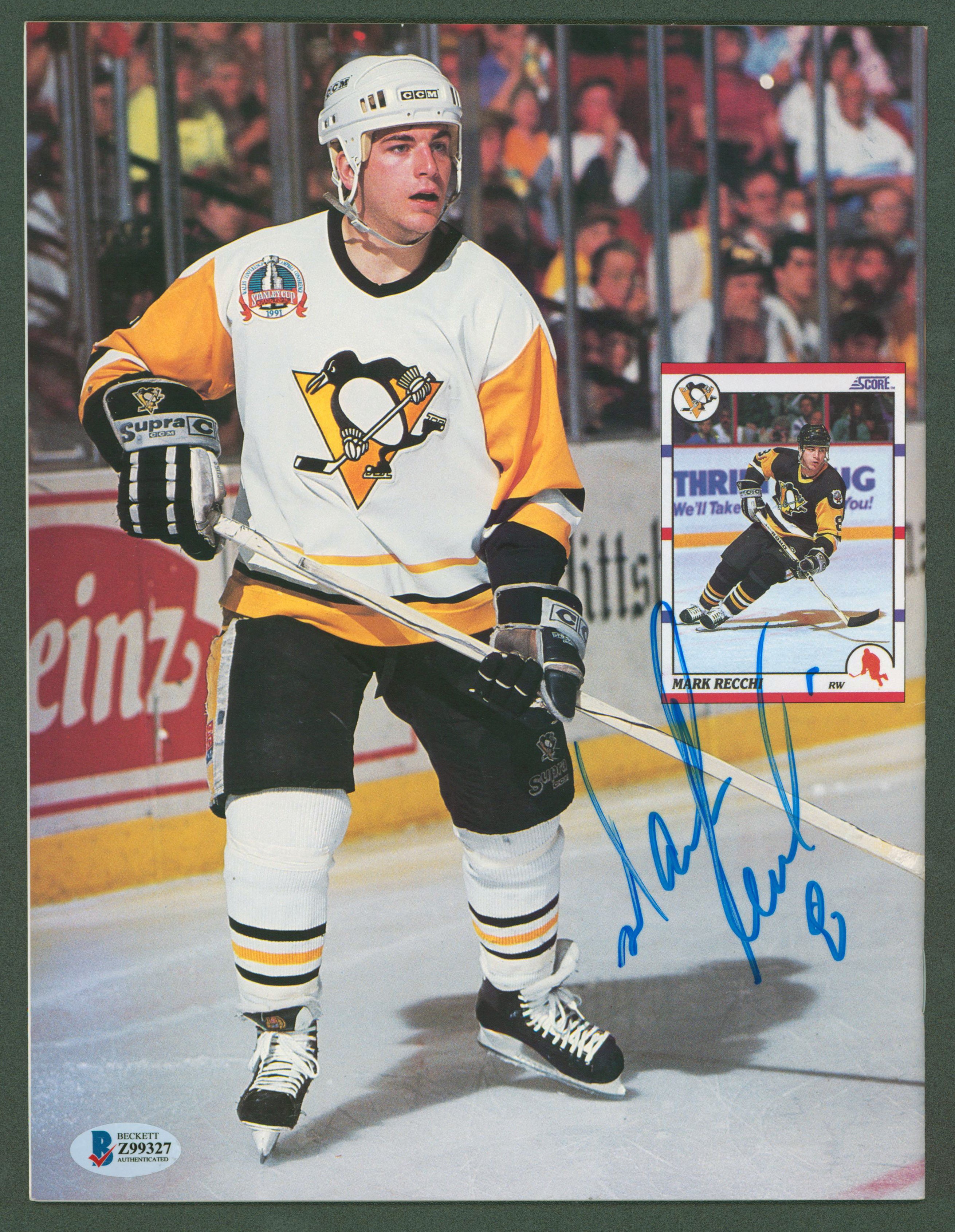 Penguins Mark Recchi Authentic Signed Beckett Magazine Autographed BAS #Z99327