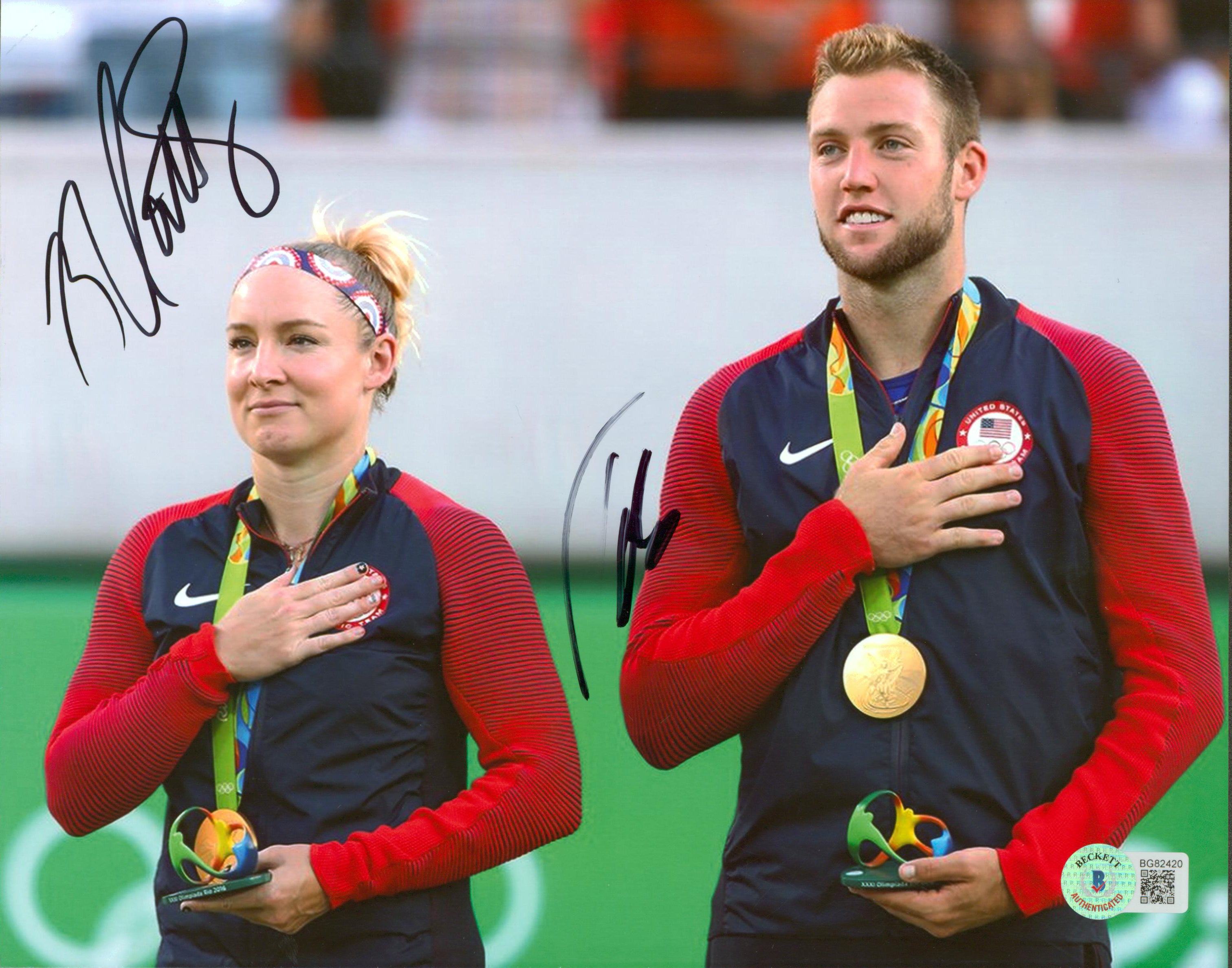 Jack Sock & Bethanie Mattek-Sands Authentic Signed 8x10 Photo BAS #BG82420