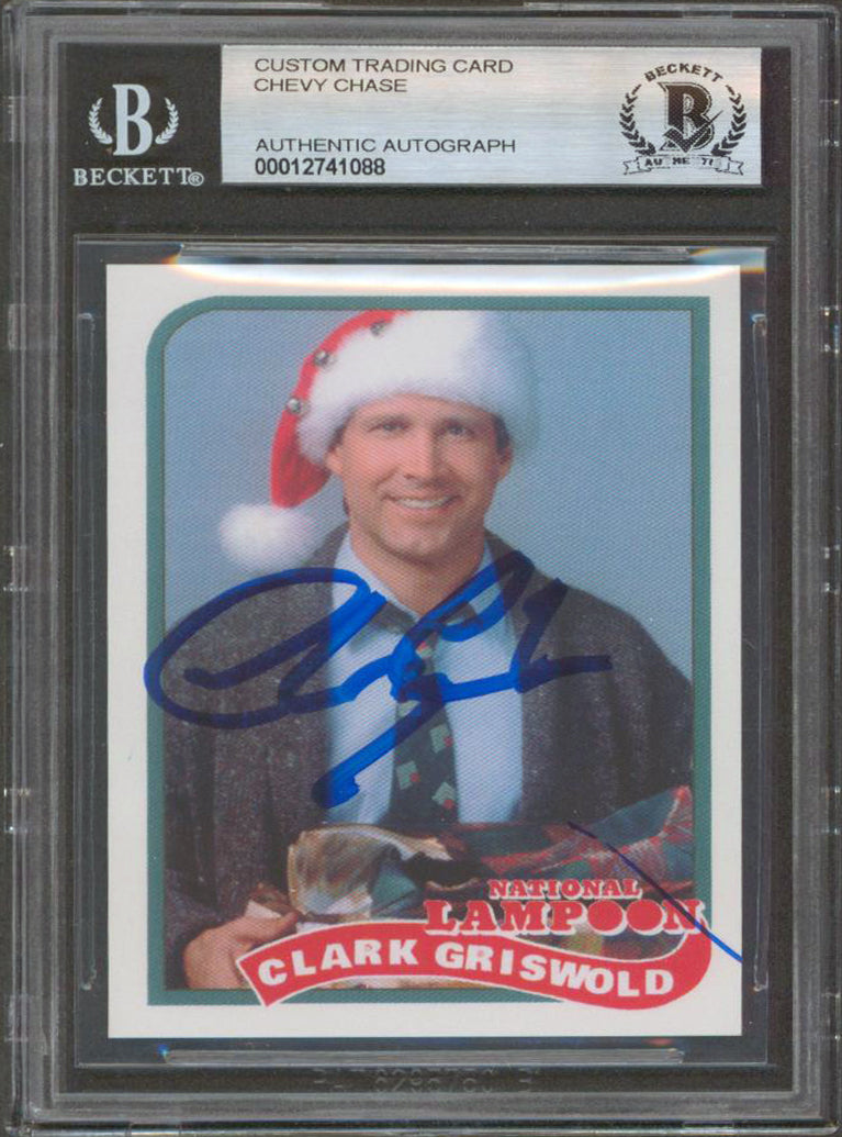 Chevy Chase Christmas Vacation Signed Custom Trading Card BAS Slabbed #12741088