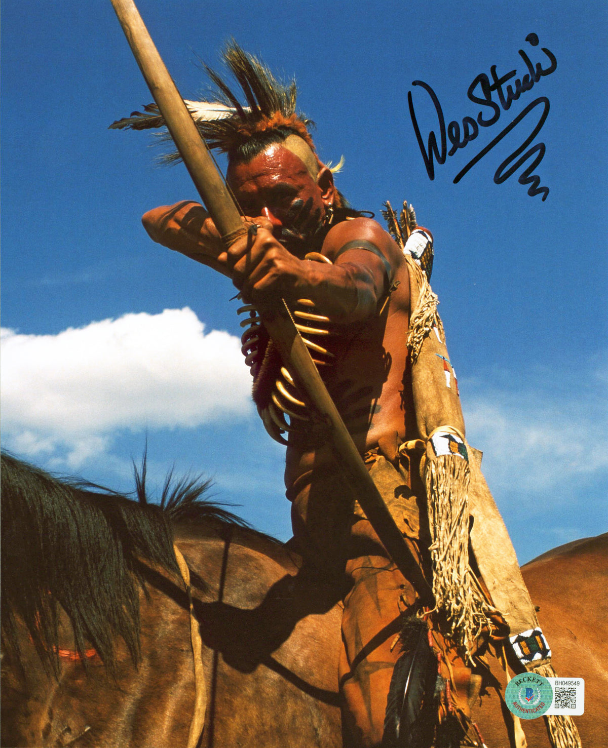 West Studi The Last of the Mohicans Authentic Signed 8x10 Photo BAS #BH049549