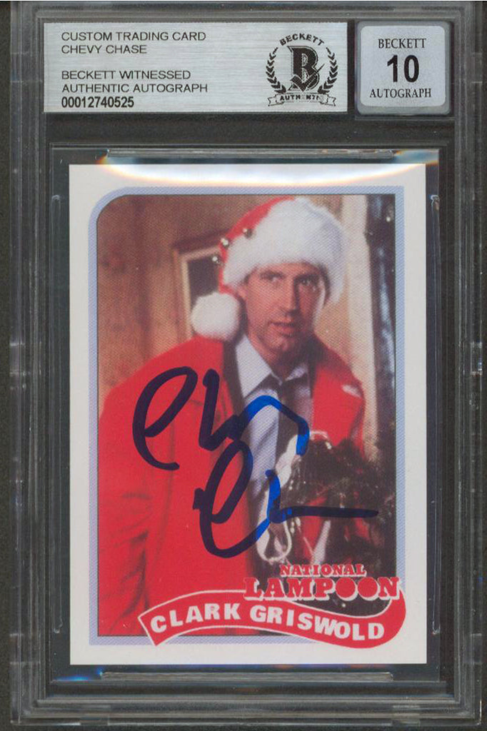 ** HOLIDAY DOORBUSTER ** Chevy Chase Christmas Vacation Signed Custom Trading Card Auto 10! BAS Slabbed 2