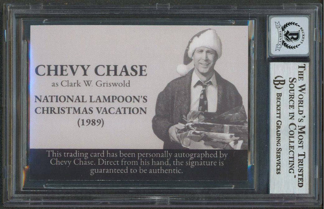 ** HOLIDAY DOORBUSTER ** Chevy Chase Christmas Vacation Signed Custom Trading Card Auto 10! BAS Slabbed 2