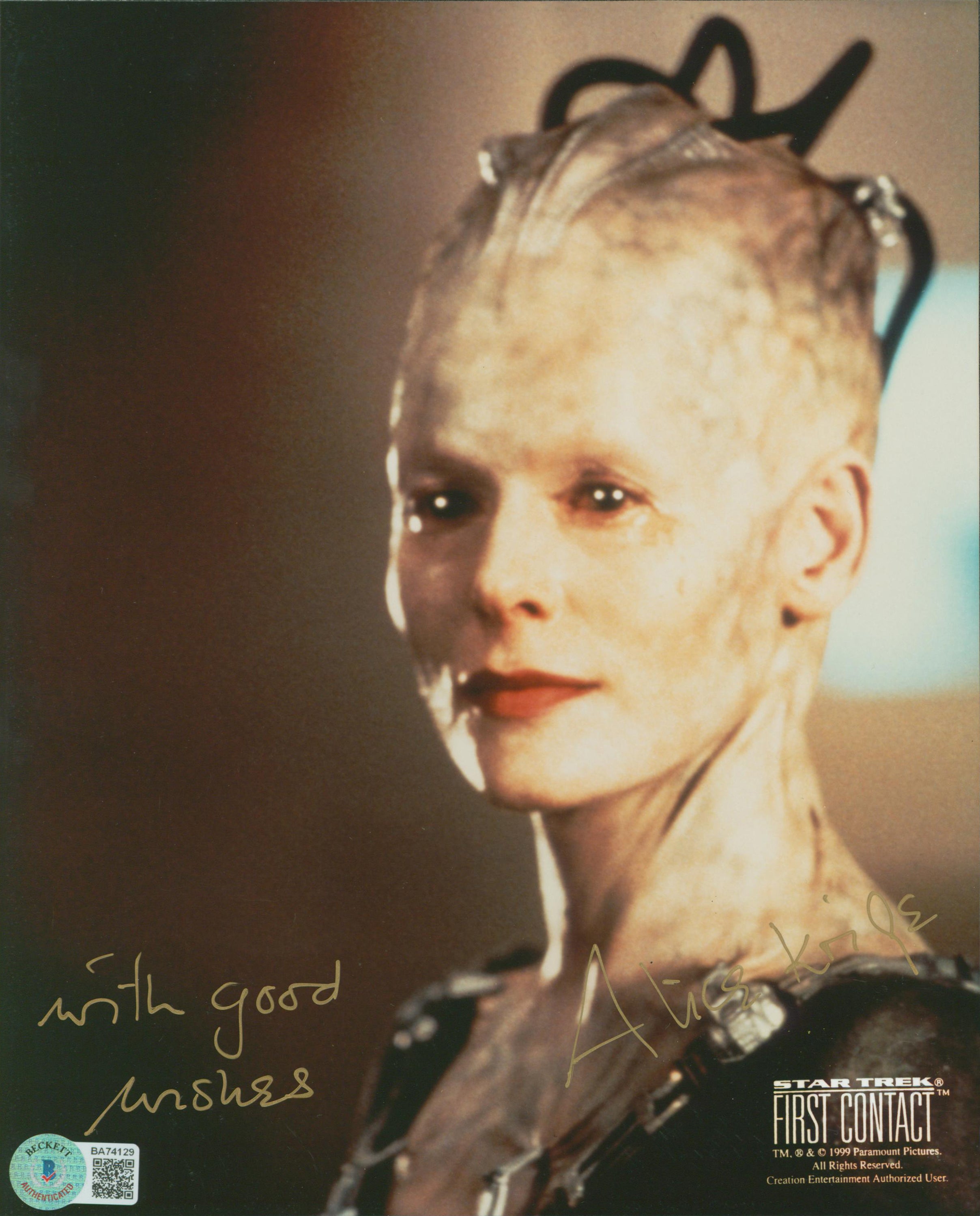 Alice Krige Star Trek First Contact Authentic Signed 8x10 Photo BAS #BA74129