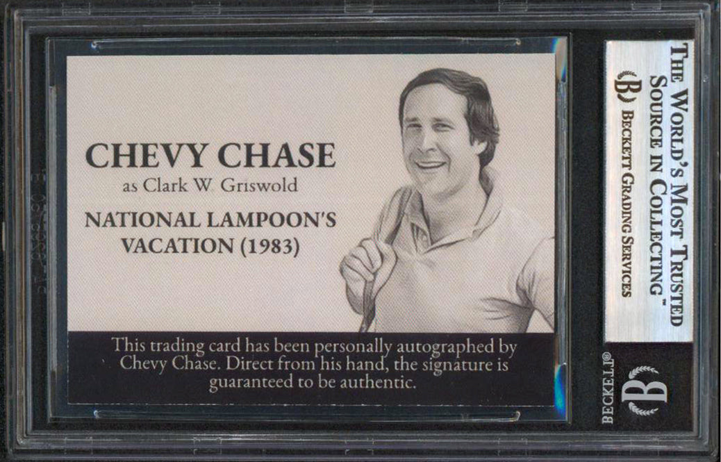 Chevy Chase Vacation Signed Clark W. Griswold Custom Trading Card BAS Slabbed 1