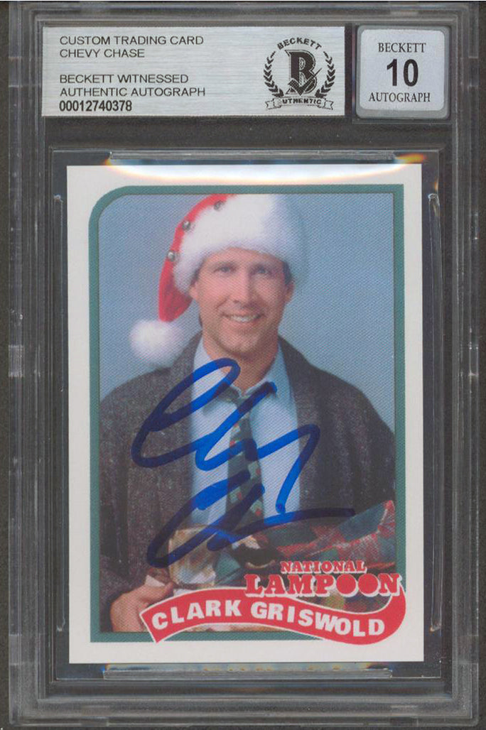 ** HOLIDAY DOORBUSTER ** Chevy Chase Christmas Vacation Signed Custom Trading Card Auto 10! BAS Slabbed 1