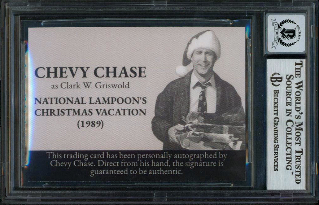 ** HOLIDAY DOORBUSTER ** Chevy Chase Christmas Vacation Signed Custom Trading Card Auto 10! BAS Slabbed 1