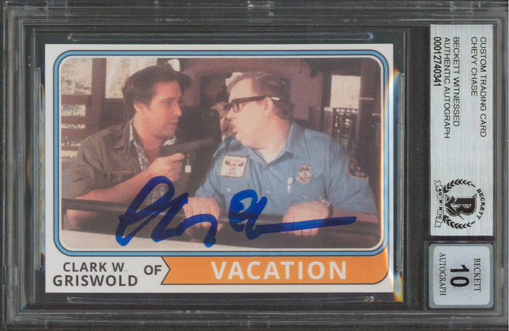 Chevy Chase Vacation Signed Griswold Custom Trading Card Auto 10! BAS Slabbed 2