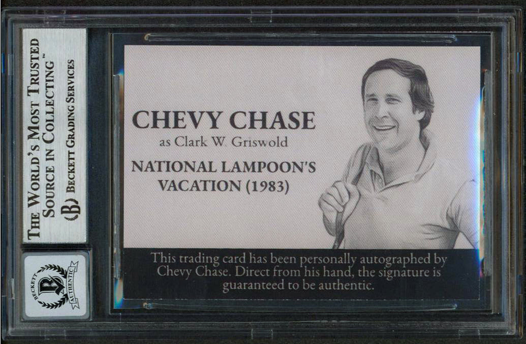 Chevy Chase Vacation Signed Griswold Custom Trading Card Auto 10! BAS Slabbed 2