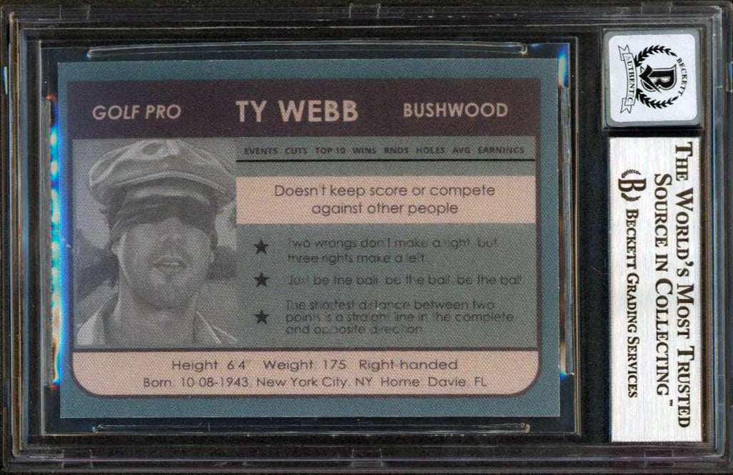 Chevy Chase Caddyshack Signed Ty Webb Custom Trading Card Auto 10! BAS Slabbed 1