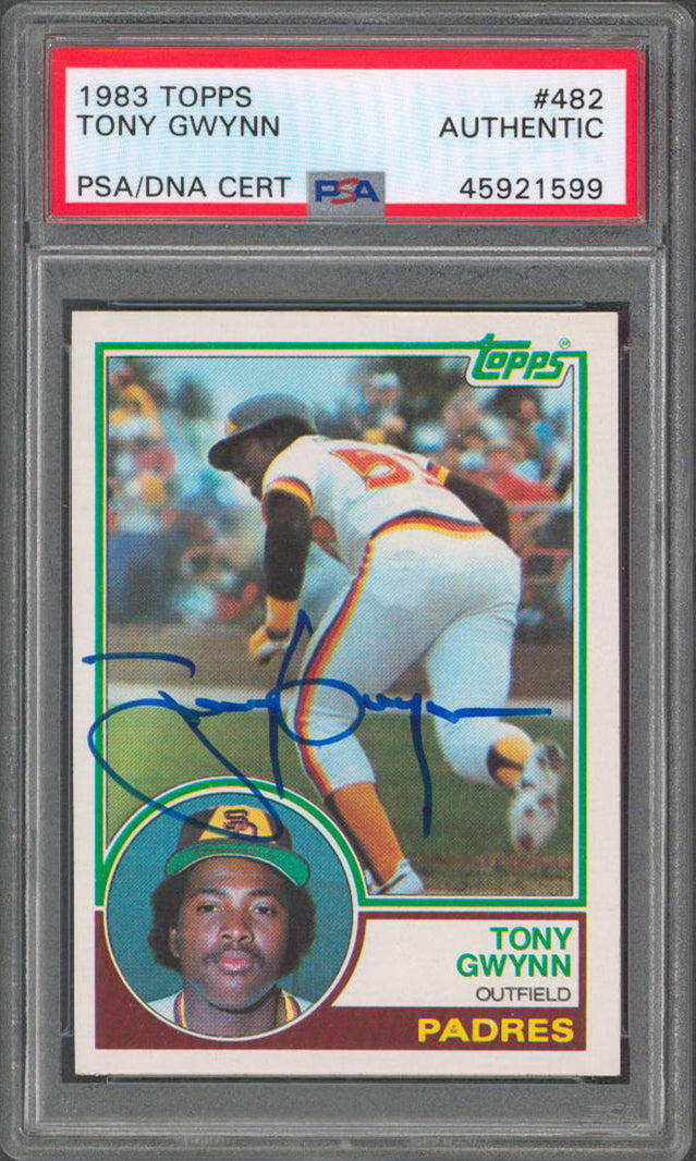 Padres Tony Gwynn Authentic Signed 1983 Topps #482 Rookie Card PSA/DNA Slabbed