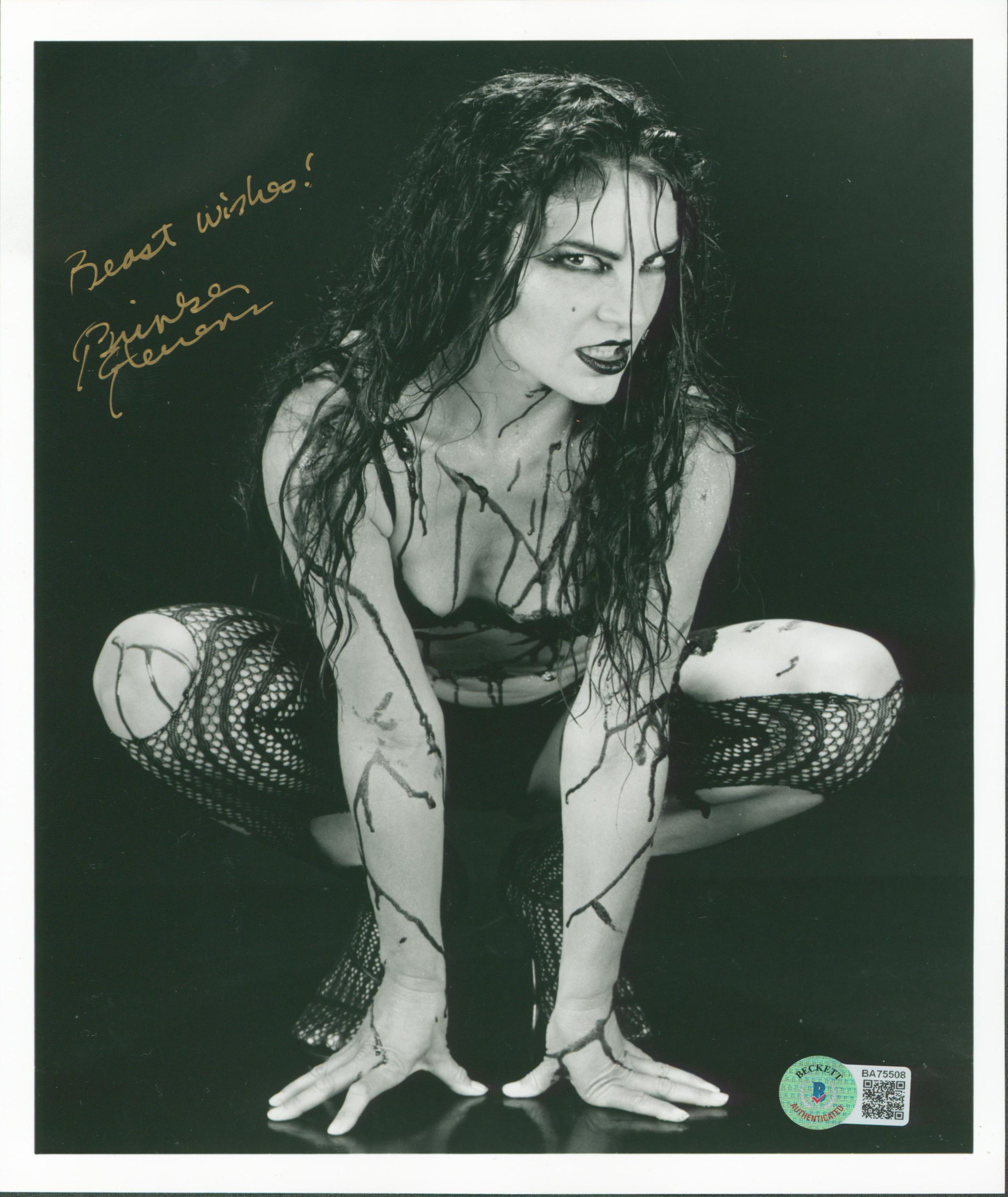 Brinke Stevens "Best Wishes" Authentic Signed 8x10 Sexy Photo BAS #BA75508