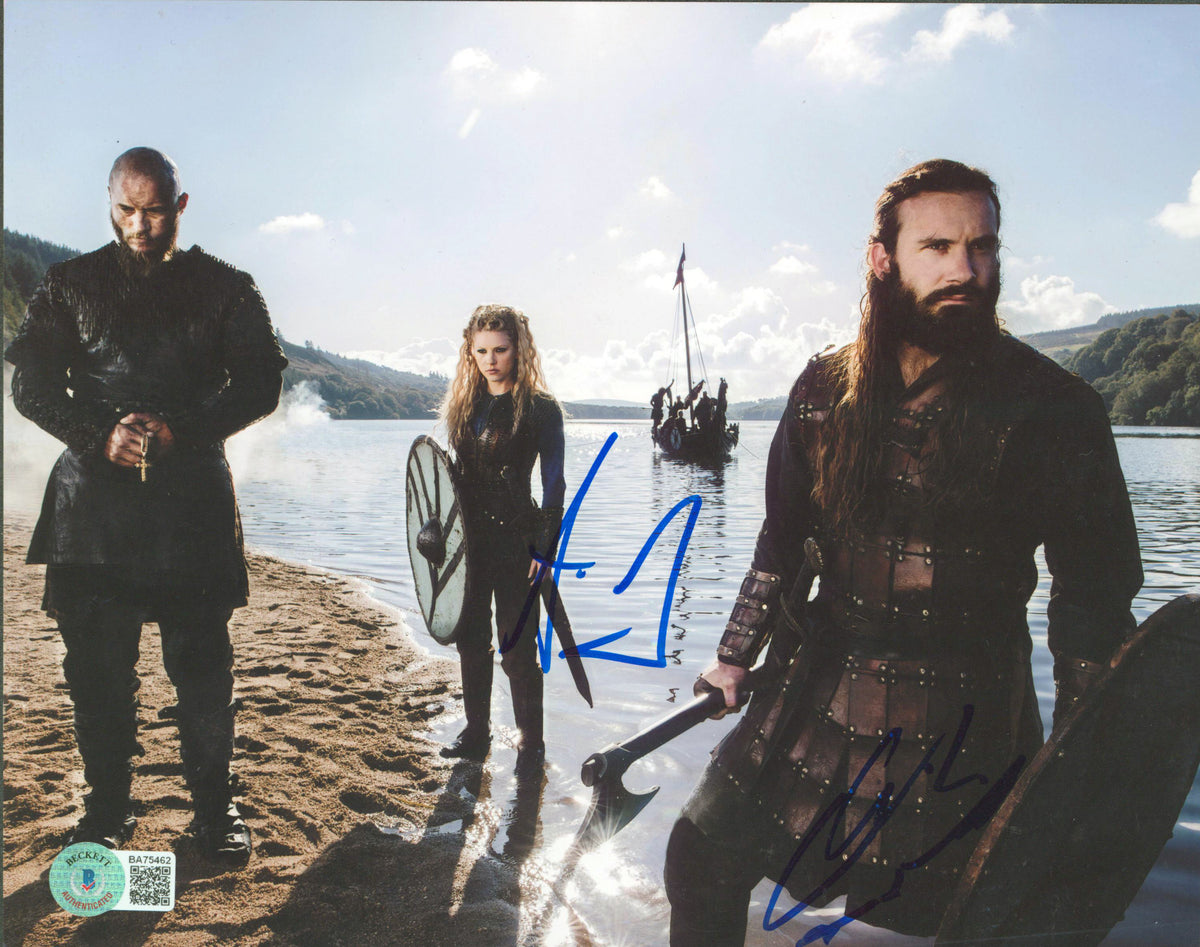 Travis Fimmel & Clive Standen Vikings Authentic Signed 8x10 Photo BAS #BA75462