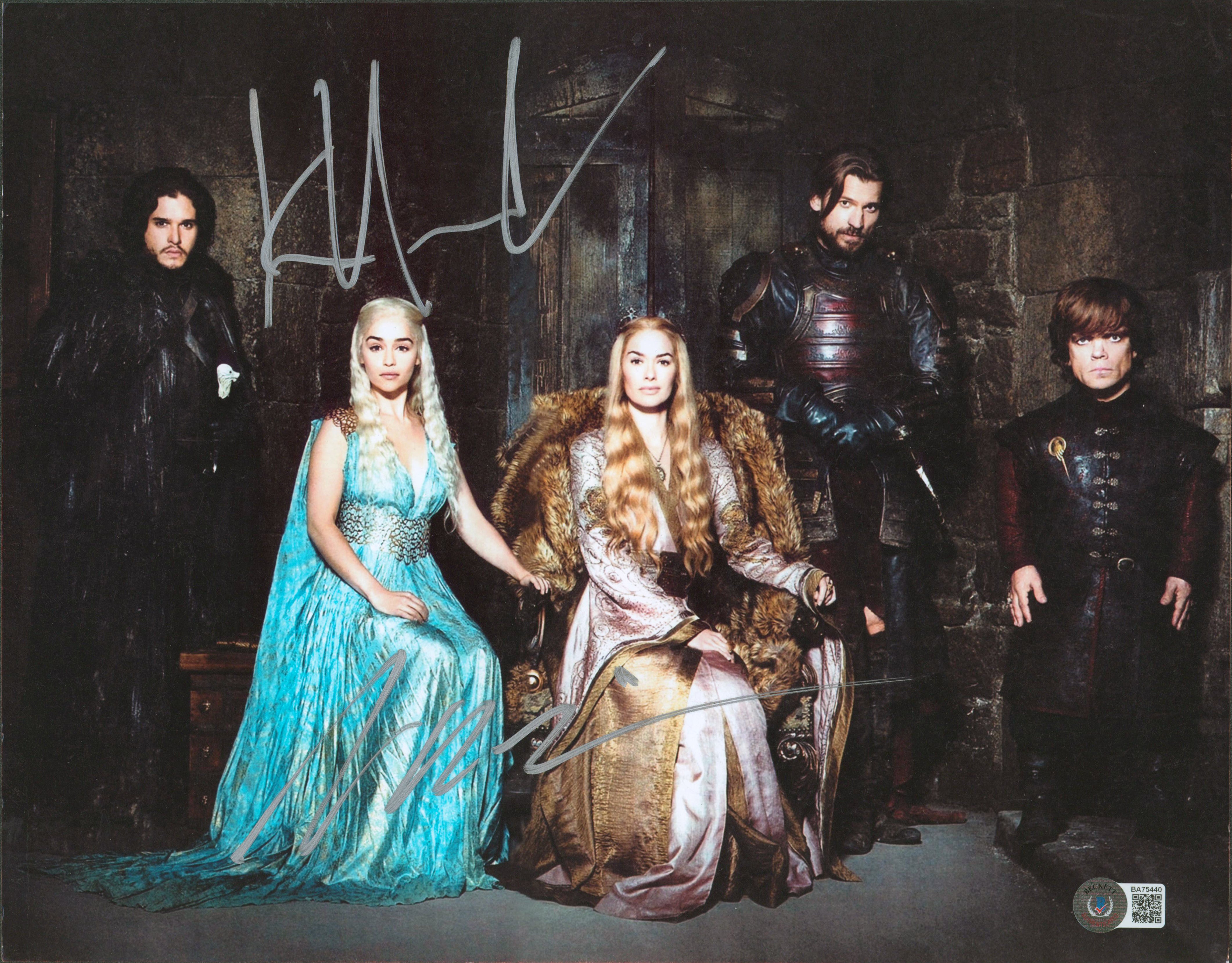Kit Harington & Peter Dinklage Game of Thrones Signed 11x14 Photo BAS #BA75440