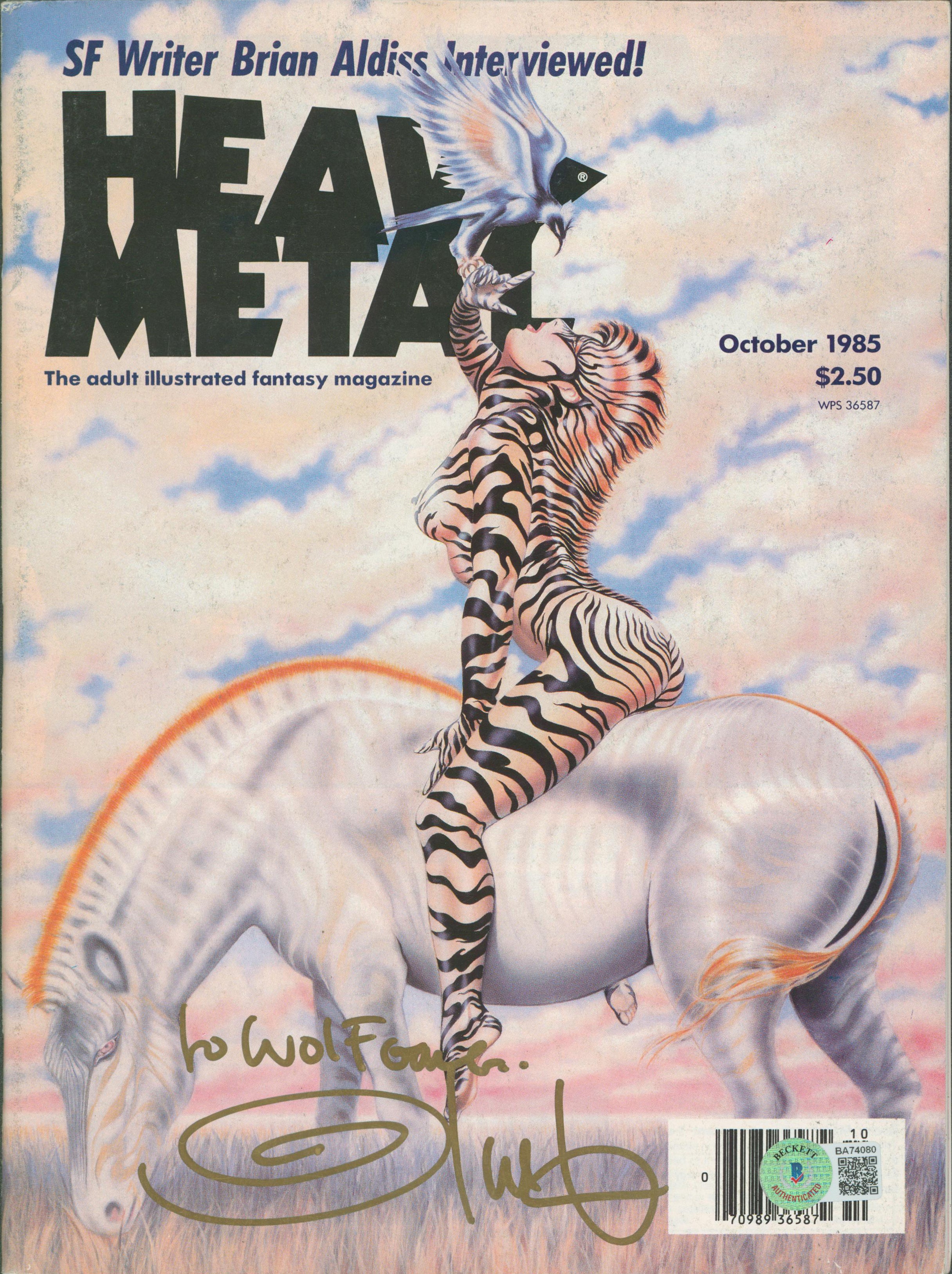 Olivia De Berardinis Signed October 1985 Heavy Metal Magazine BAS #BA74080