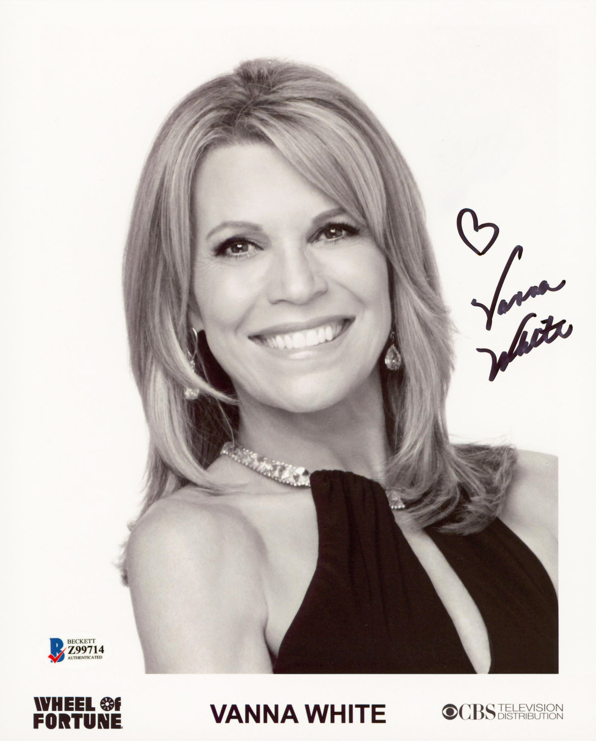 Vanna White Wheel of Fortune Authentic Signed 8x10 Photo Autographed BAS #Z99714
