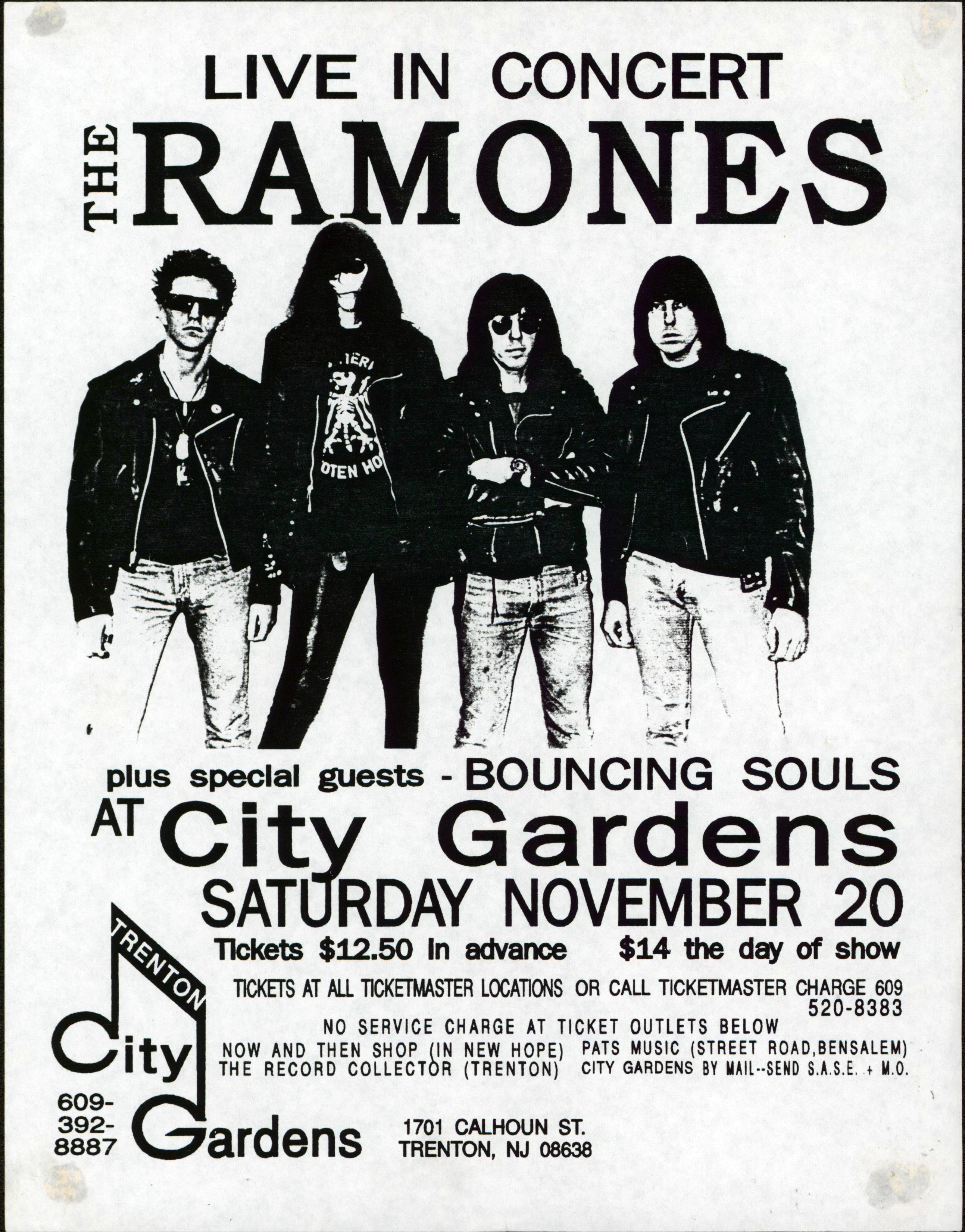 The Ramones November 20, 1993 8.5x11 Promotional Concert Poster Un-signed