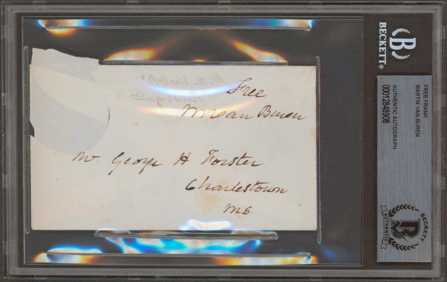 Martin Van Buren Authentic Signed 2.65x4.65 Free Frank Auto Graded 9 BAS Slabbed