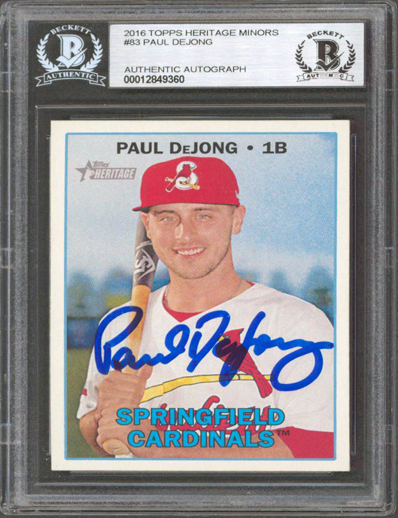 Cardinals Paul DeJong Authentic Signed 2016 Topps Heritage Minors 83 RC BAS Slab