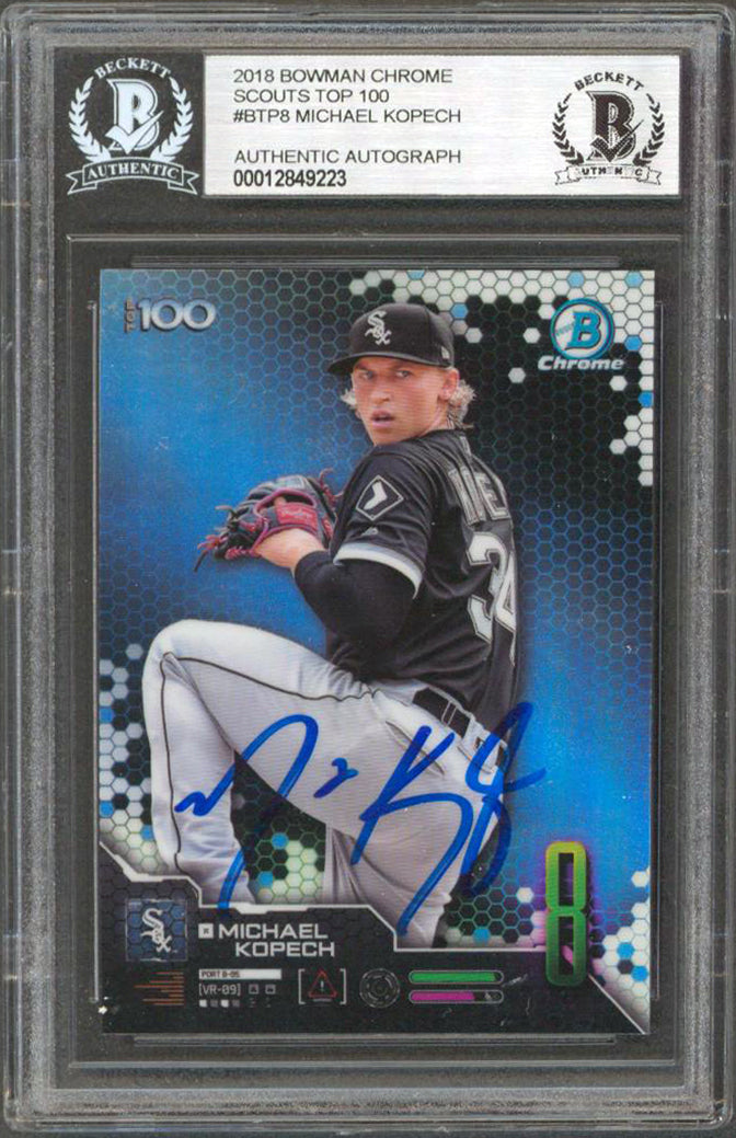 White Sox Michael Kopech Signed 2018 Bowman Chrome Scouts #BTP8 RC BAS Slabbed