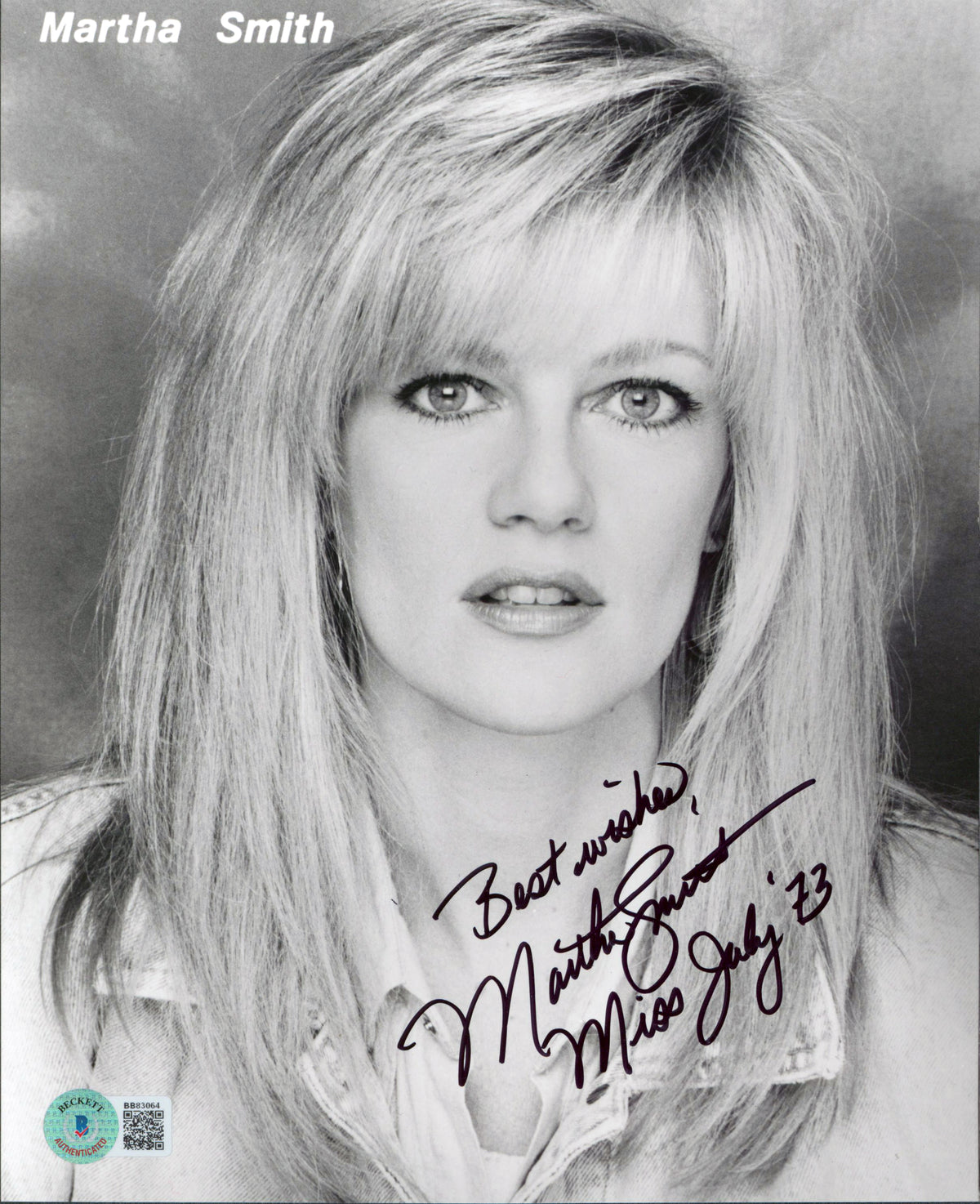 Martha Smith Playboy "Best Wishes, Miss July '73" Signed 8x10 Photo BAS #BB83064