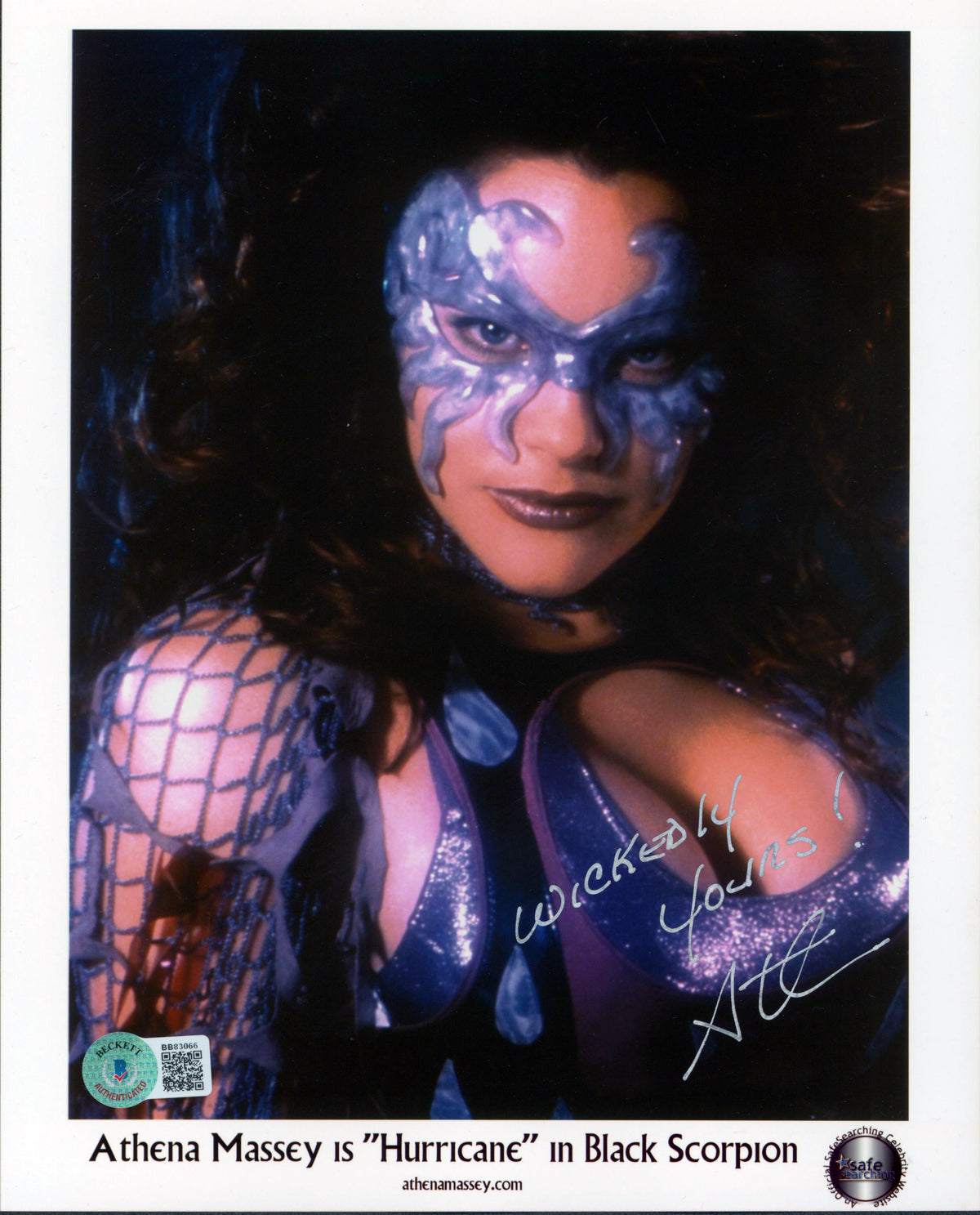 Athena Massey Black Scorpion Authentic Signed 8x10 Promo Photo BAS #BB83066
