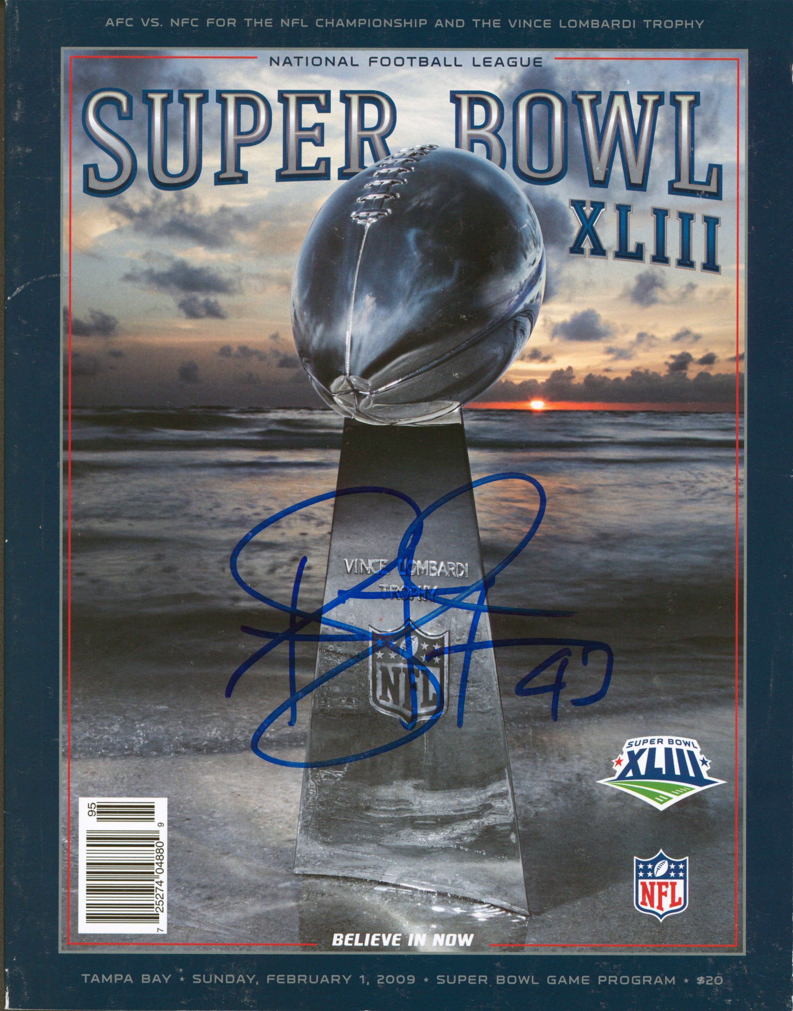 Steelers Troy Polamalu Authentic Signed SB XLIII Program BAS Witnessed #WM66655