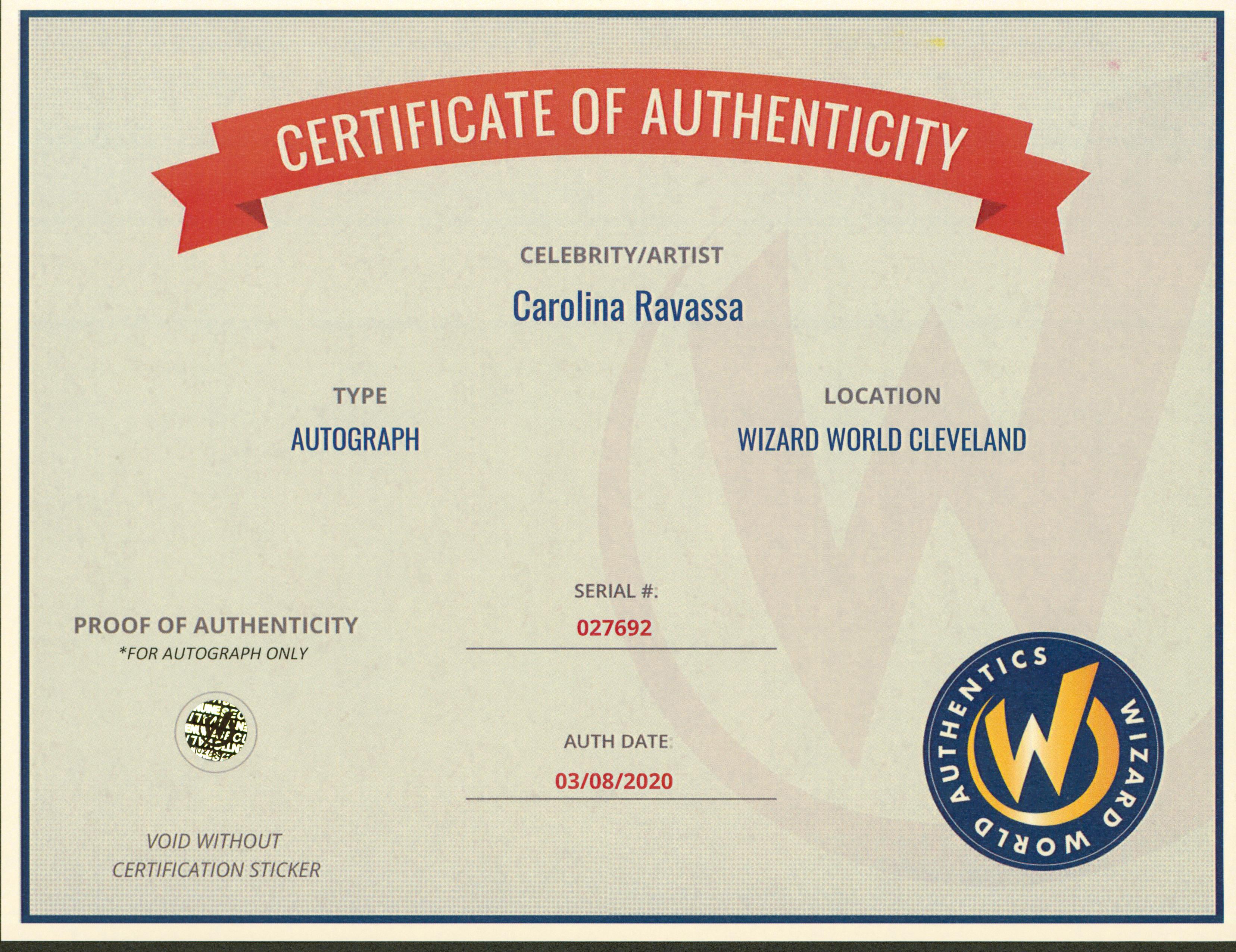 Carolina Ravassa Overwatch "Boop!" Authentic Signed 8x10 Photo Wizard World 2