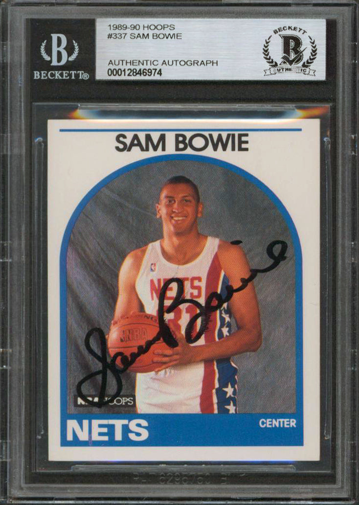Nets Sam Bowie Authentic Signed 1989 Hoops #337 Card Autographed BAS Slabbed