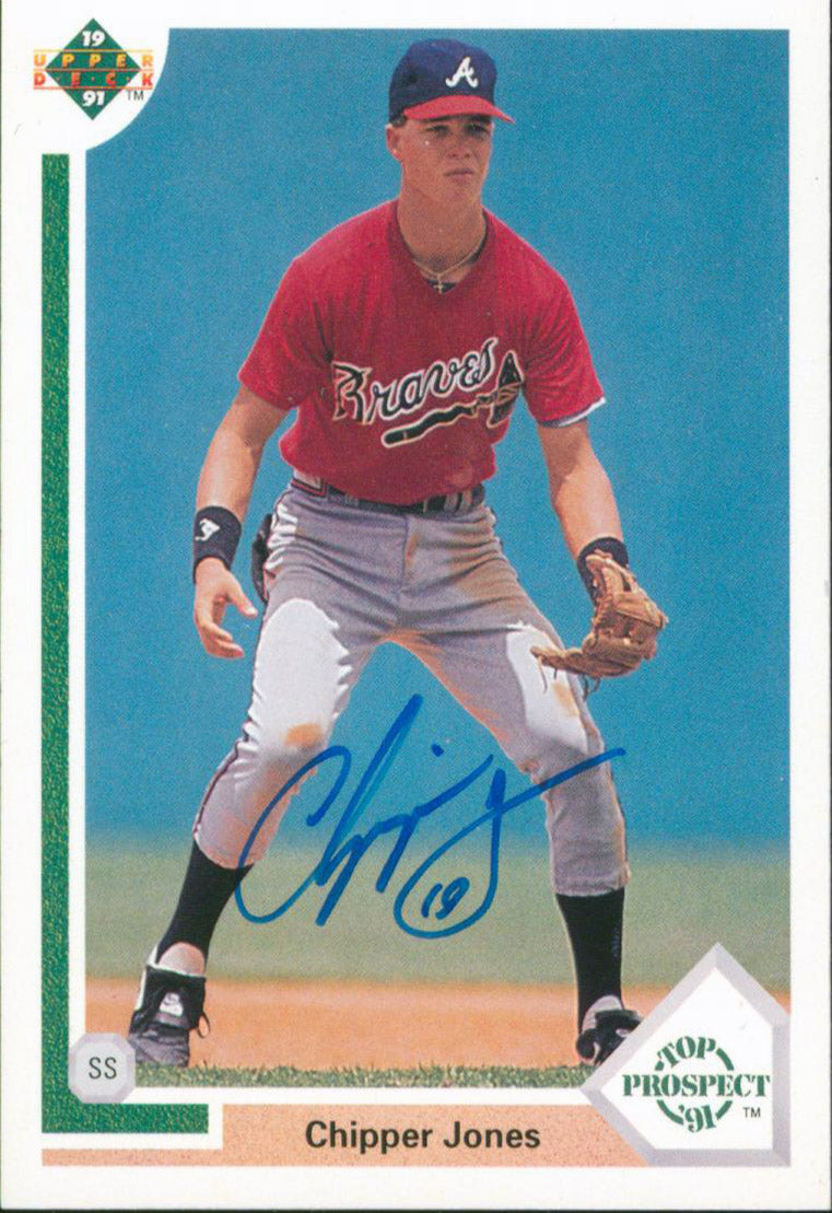 Braves Chipper Jones Authentic Signed 1991 Upper Deck #55 Rookie Card BAS