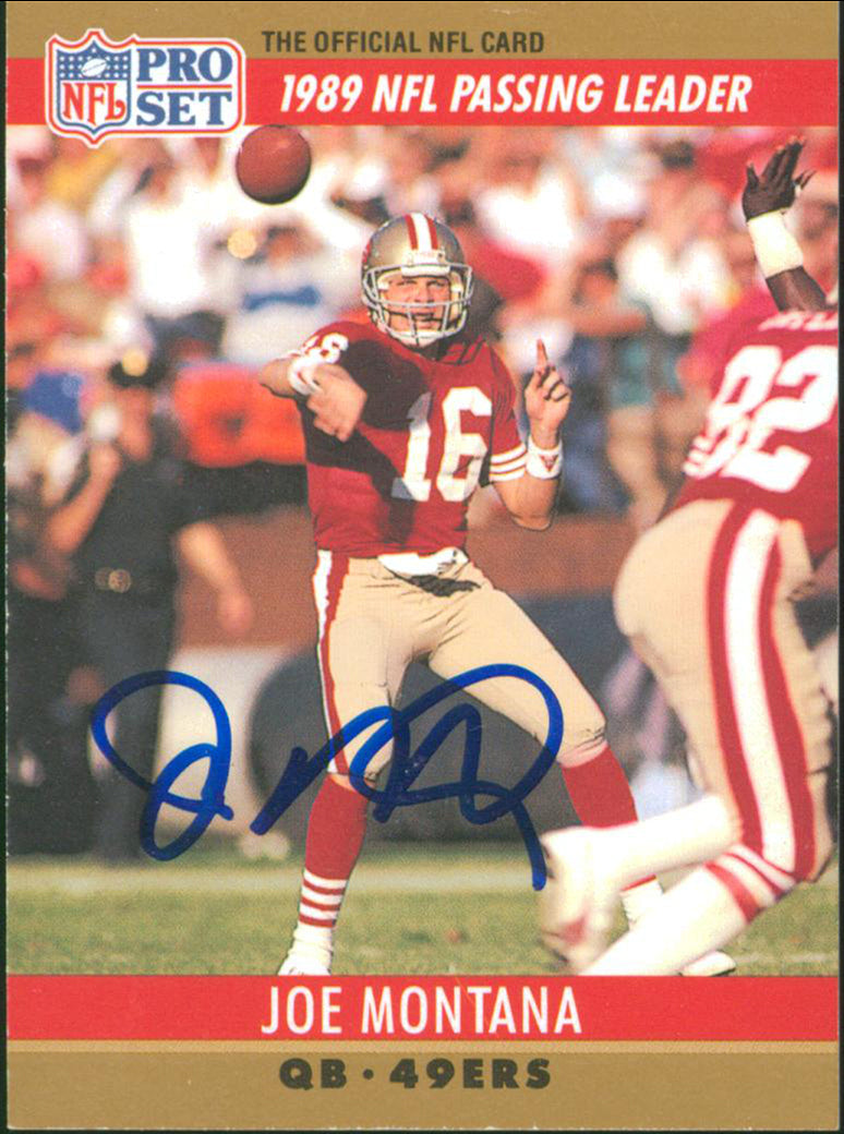 49ers Joe Montana Authentic Signed 1990 Pro Set #8 Card Autographed BAS #BB84986