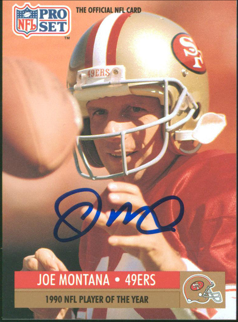 49ers Joe Montana Authentic Signed 1991 Pro Set #3 Card Autographed BAS #BB84985