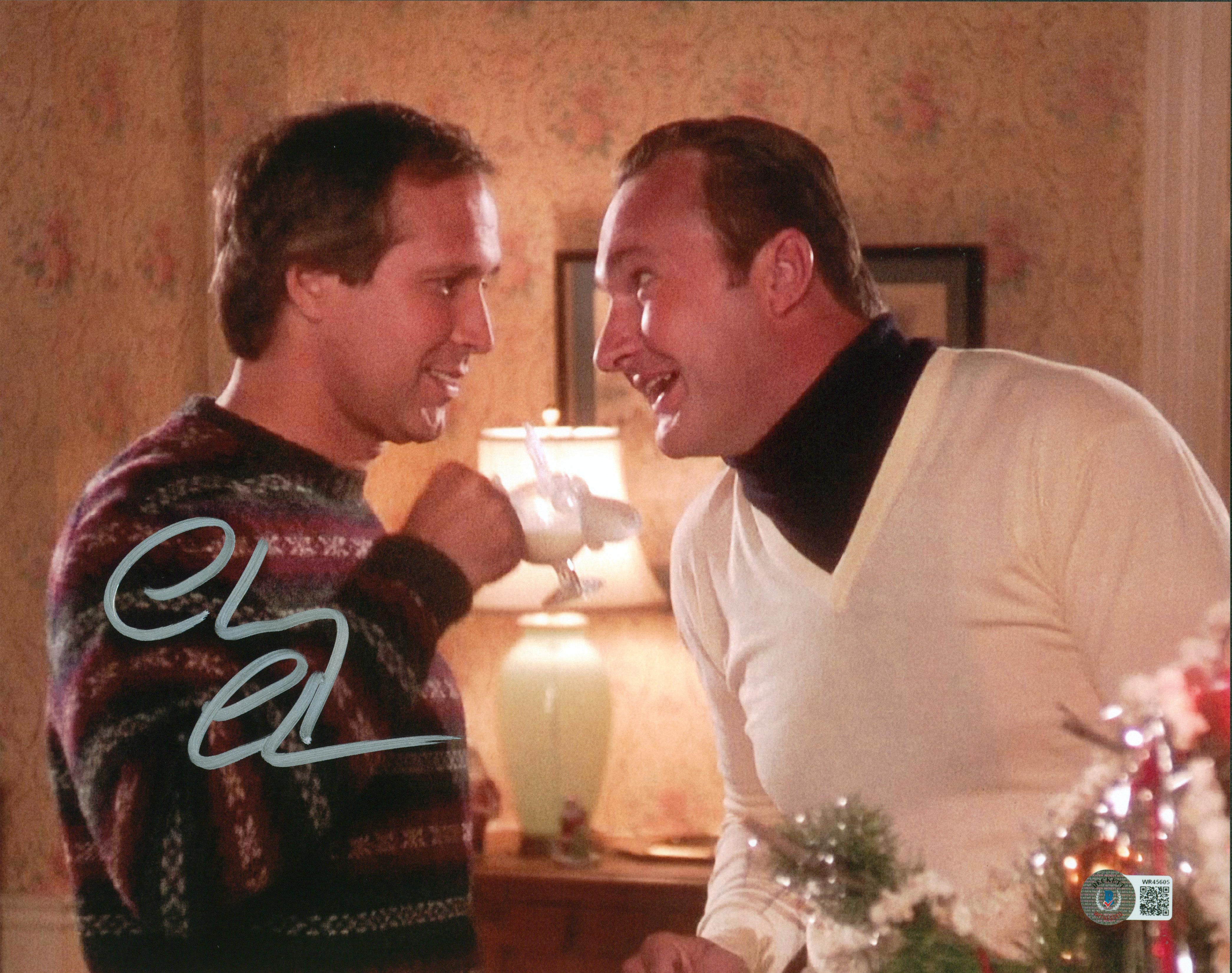 Chevy Chase Christmas Vacation Signed 11x14 Photo w/ Randy Quaid BAS Witness 24