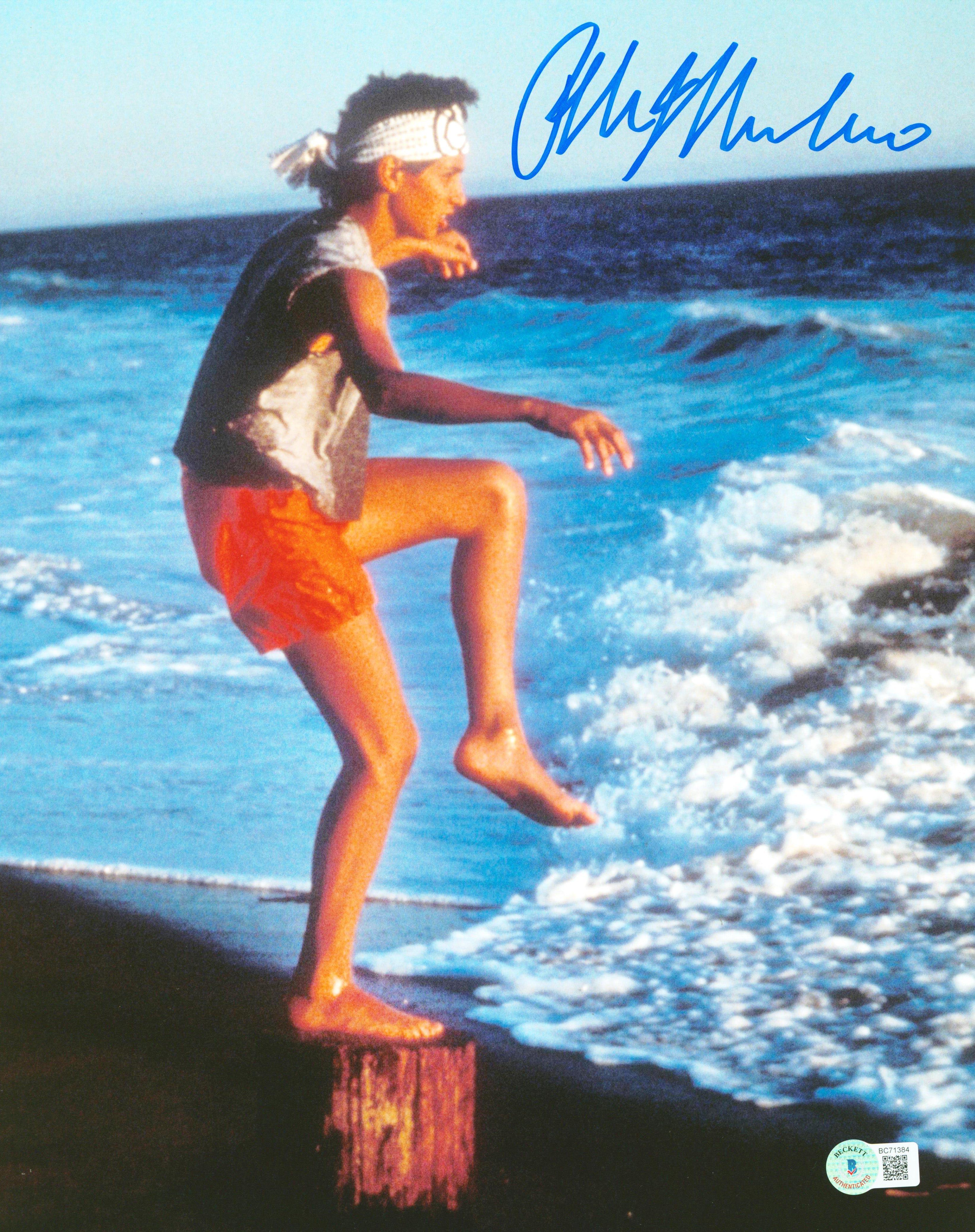 Ralph Macchio The Karate Kid Authentic Signed 11x14 Vertical Stump Photo BAS