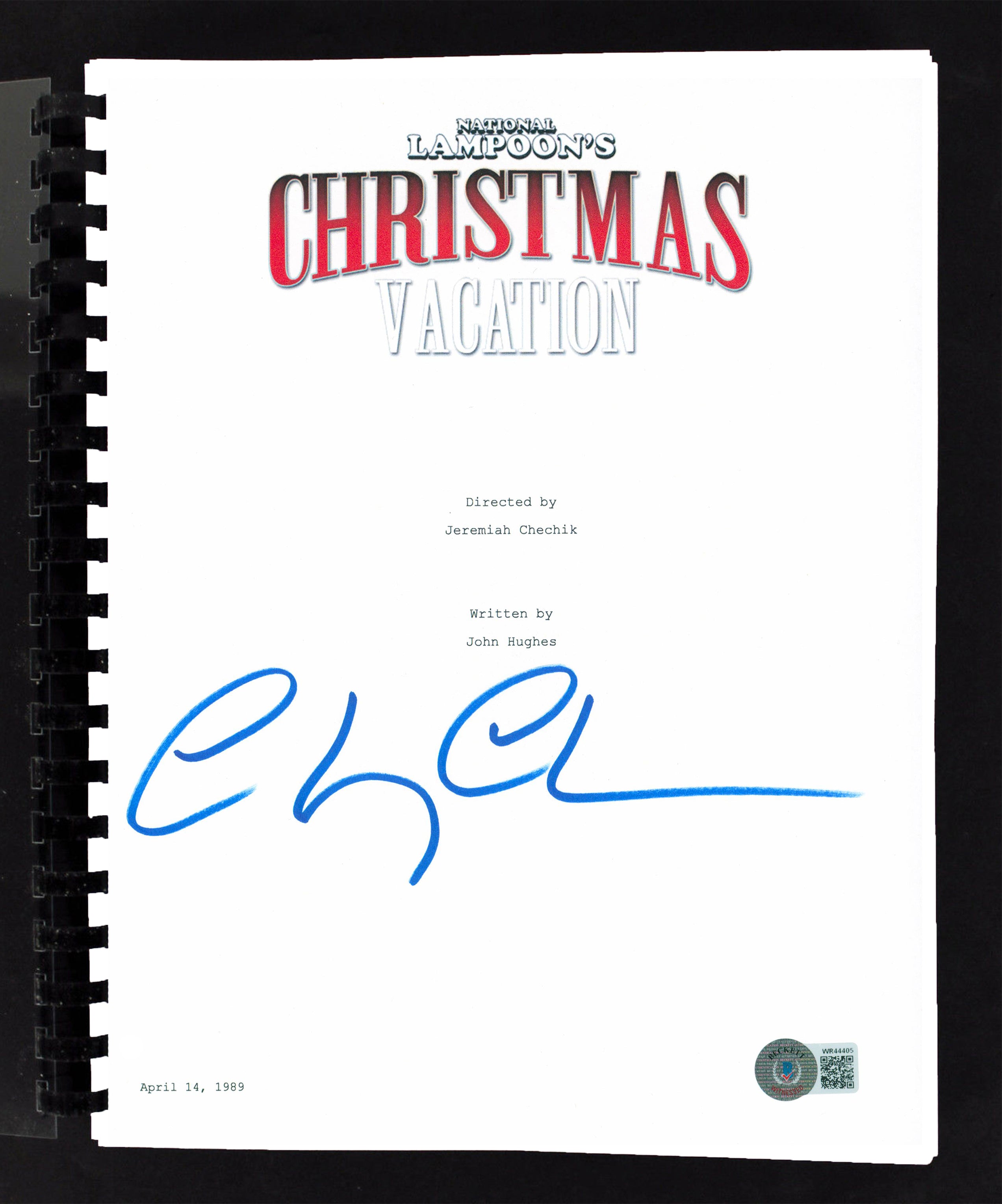 Chevy Chase Christmas Vacation Authentic Signed Movie Script BAS Witnessed