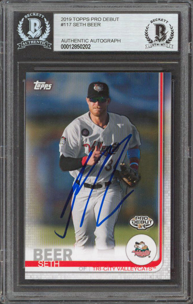 D-Backs Seth Beer Signed 2019 Topps Pro Debut #117 Rookie Card BAS Slabbed