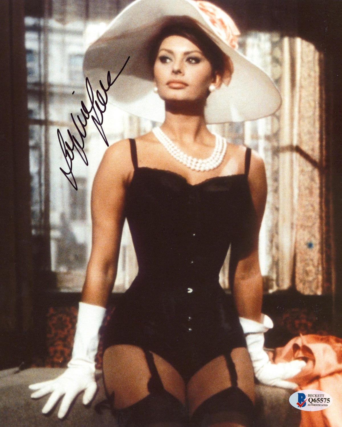 Sophia Loren Two Women Authentic Signed 8x10 Sexy Photo Autographed BAS #Q65575