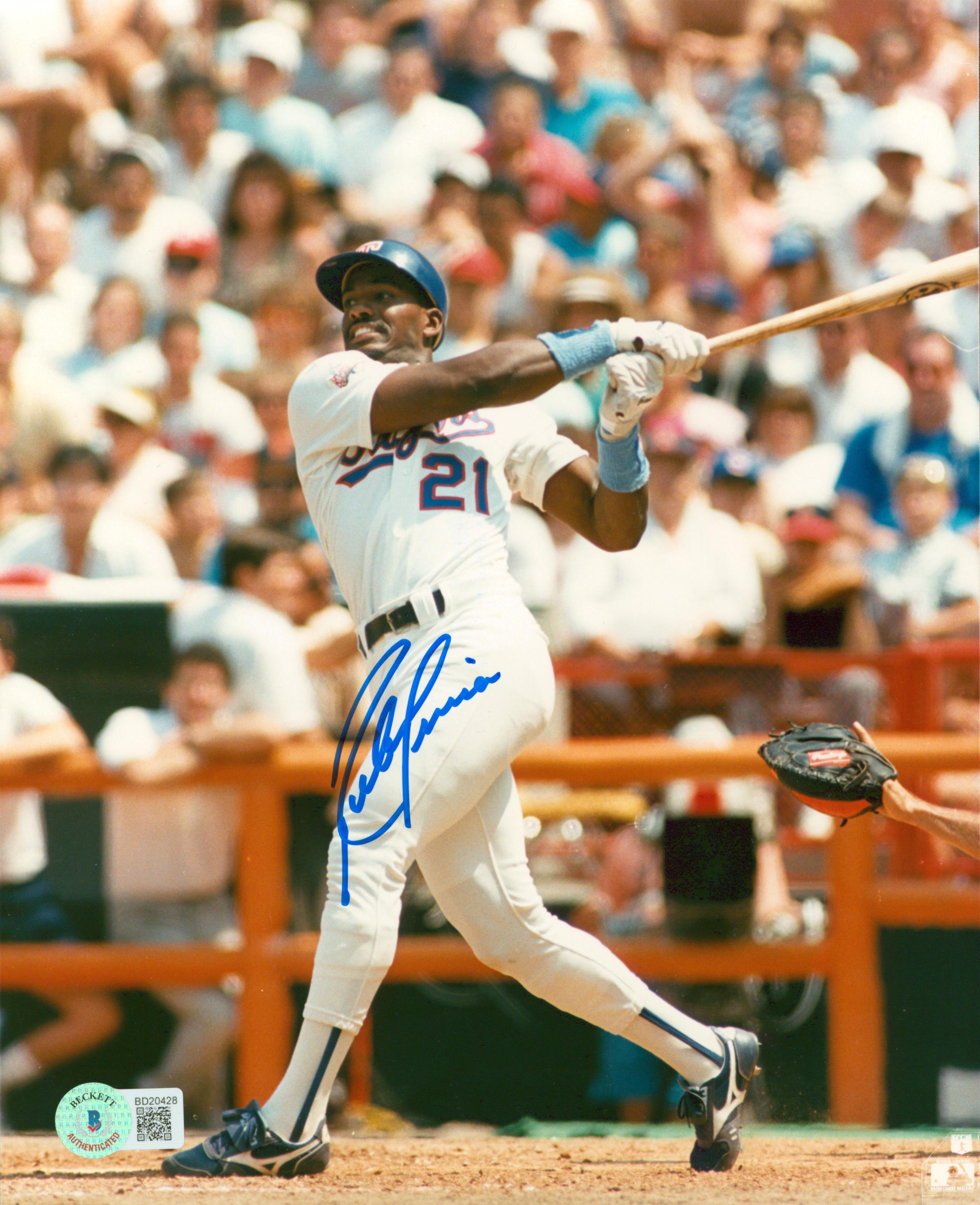 Rangers Ruben Sierra Authentic Signed 8x10 Vertical Swinging Photo BAS