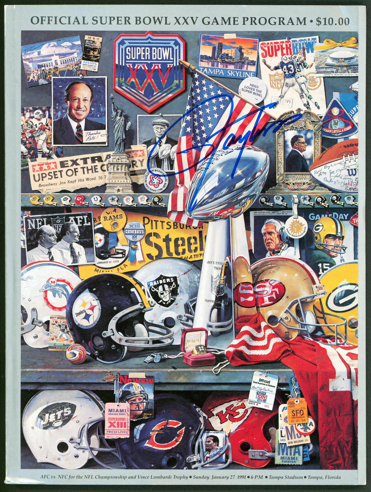 Giants Lawrence Taylor Authentic Signed Super Bowl XXV Program BAS Wit #WR56306