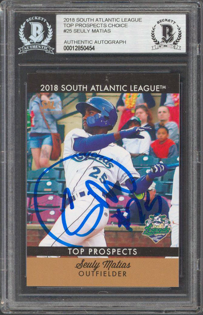 Royals Seuly Matias Signed 2018 South Atlantic League Prospects #25 RC BAS Slab