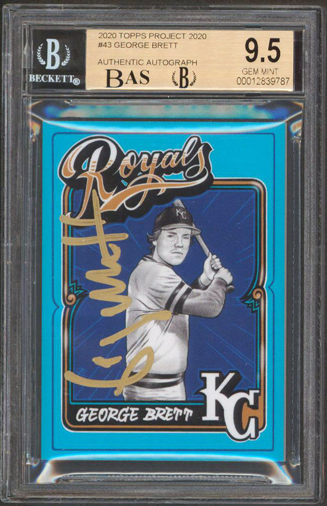 George Brett Signed 2020 Topps Project 2020 #43 Card Grade 9.5, Auto 10 BAS Slab