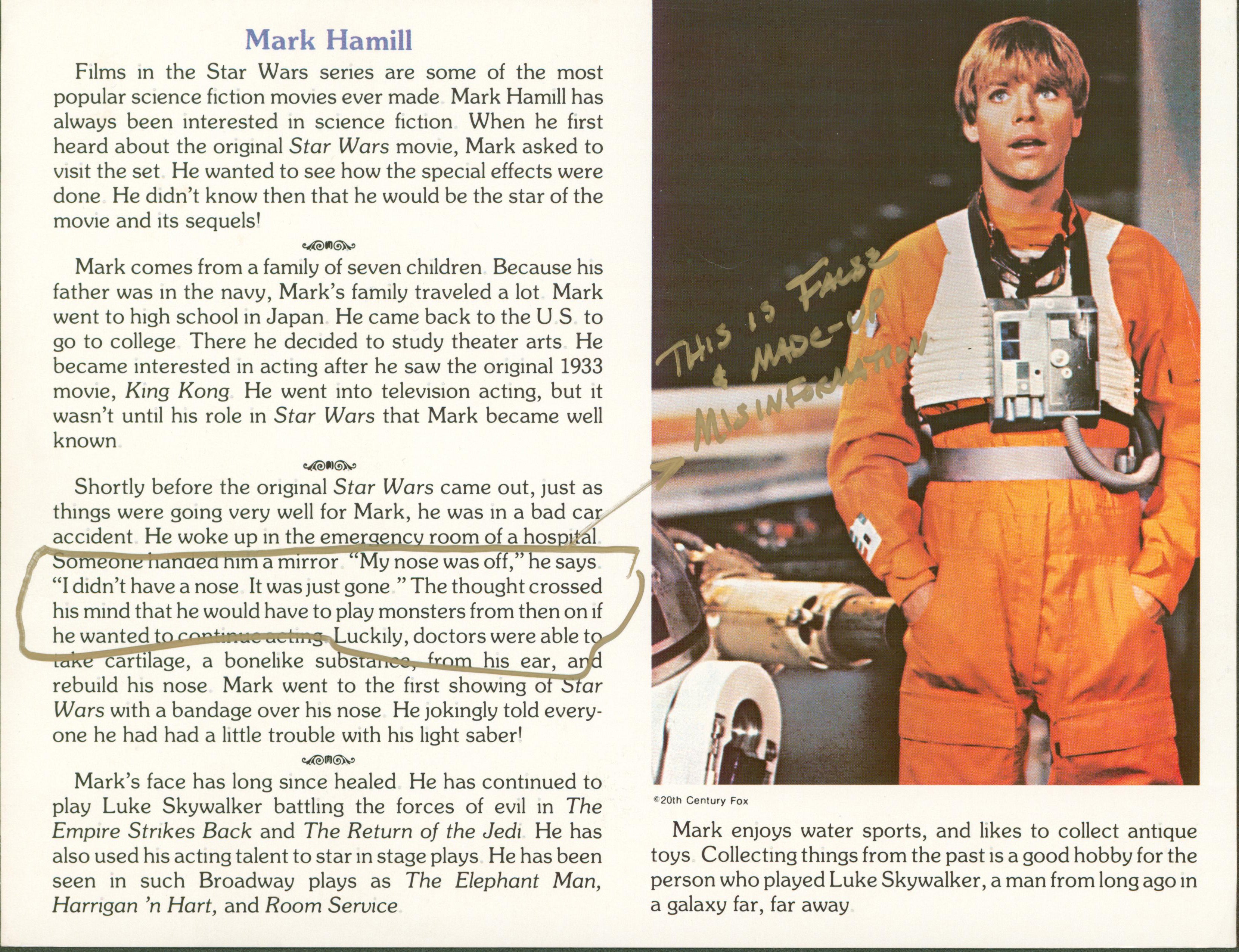 Mark Hamill Star Wars Authentic Signed 8.5x11 Promotional Photo BAS #A69081