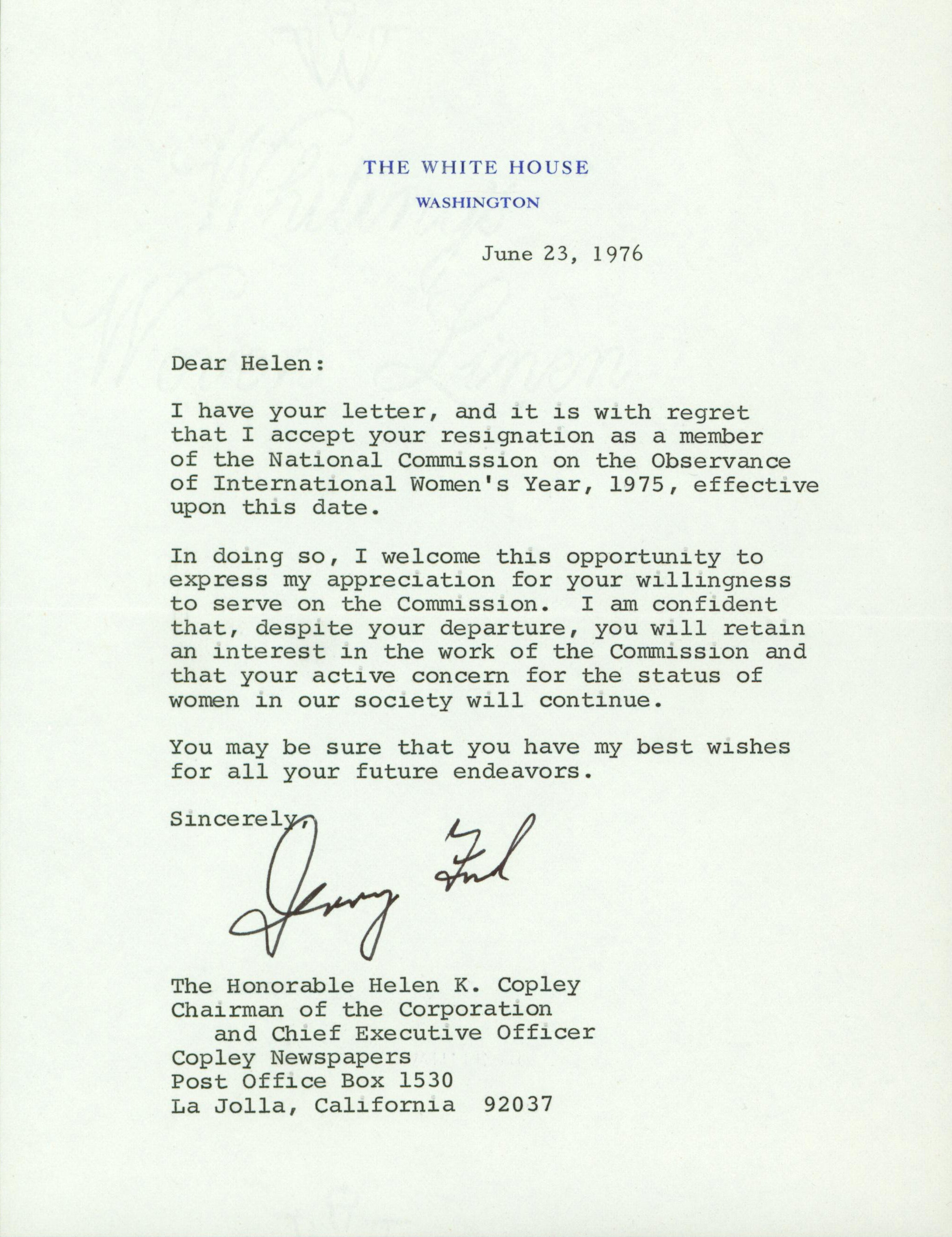 Gerald Ford Authentic Signed 6.75x9 1976 Letter On WH Letterhead BAS #AB14596