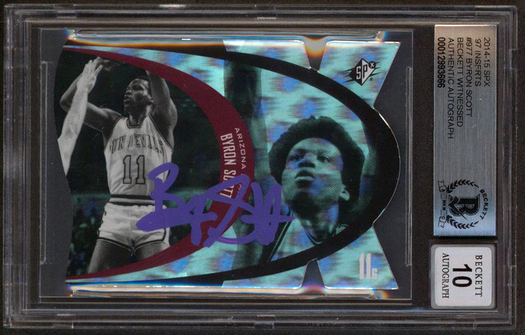 Lakers Byron Scott Signed 2014 SPX 97 Inserts #977 Card Auto 10! BAS Slabbed