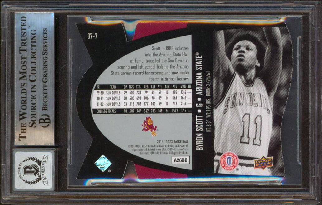Lakers Byron Scott Signed 2014 SPX 97 Inserts #977 Card Auto 10! BAS Slabbed