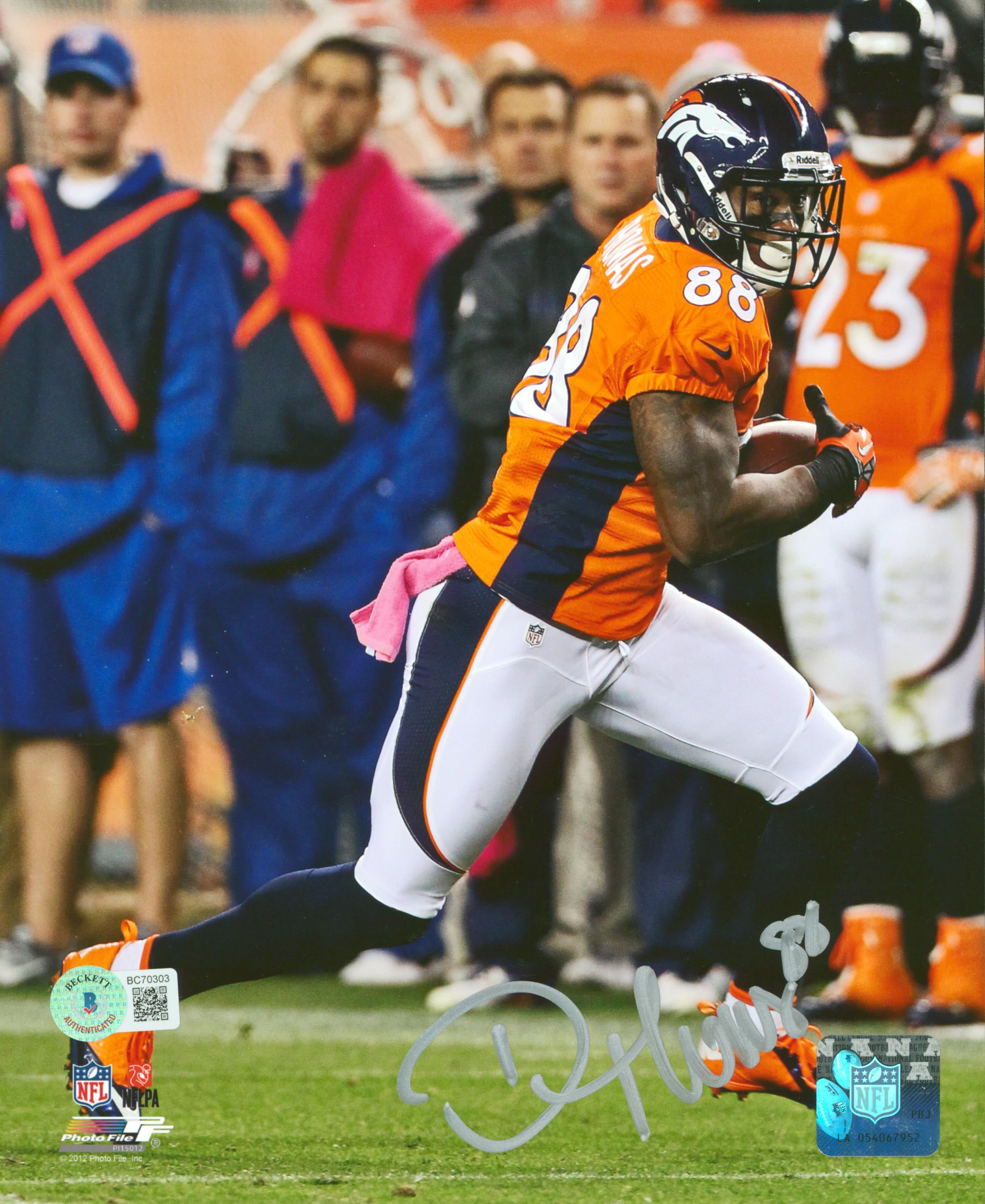 Broncos Demaryius Thomas Authentic Signed 8x10 Photo BAS #BC70303