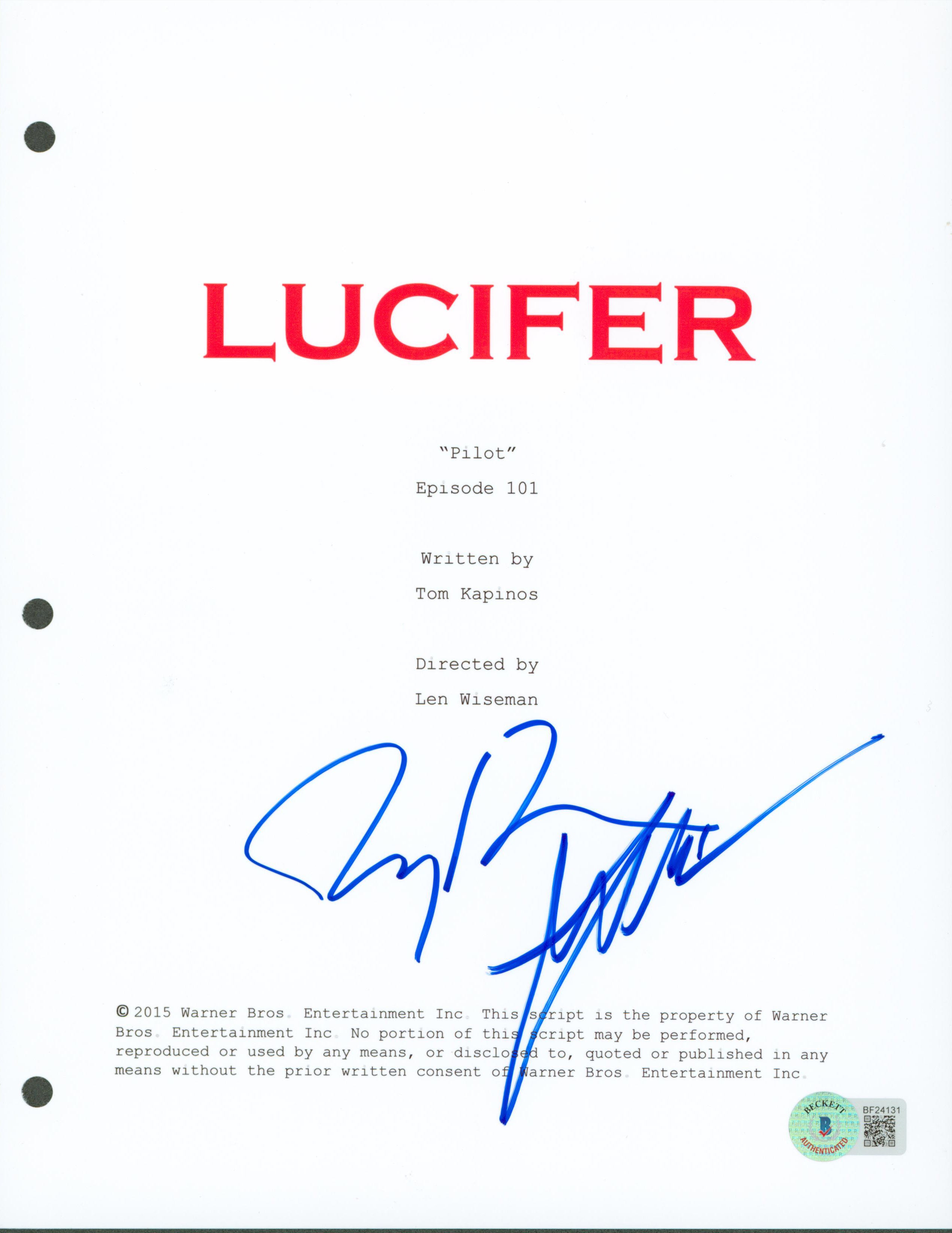 Len Wiseman & Jerry Bruckheimer Signed 8.5x11 Lucifer Script Cover BAS #BF24131