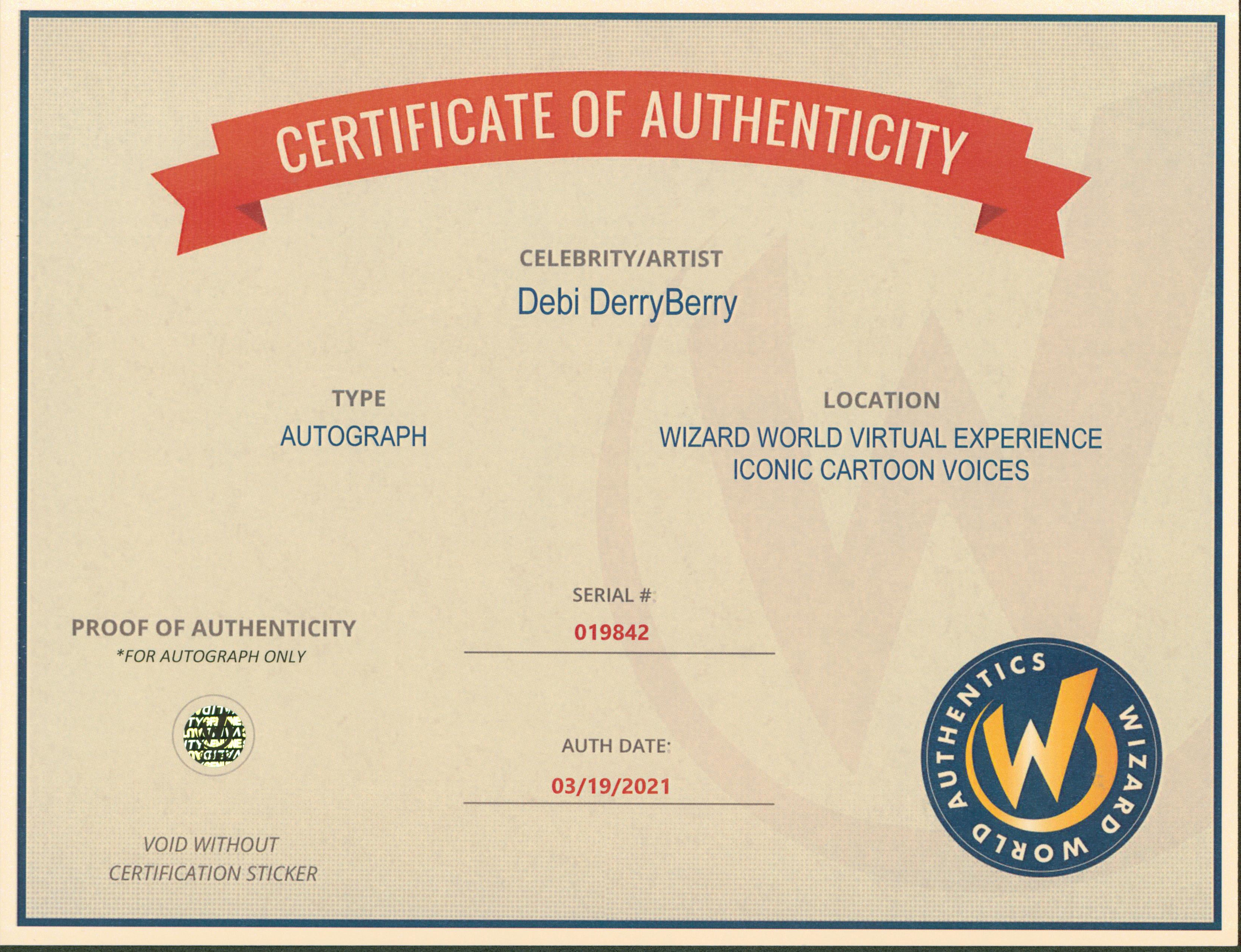 Debi Derryberry Jimmy Neutron Authentic Signed 8x10 Photo Wizard World